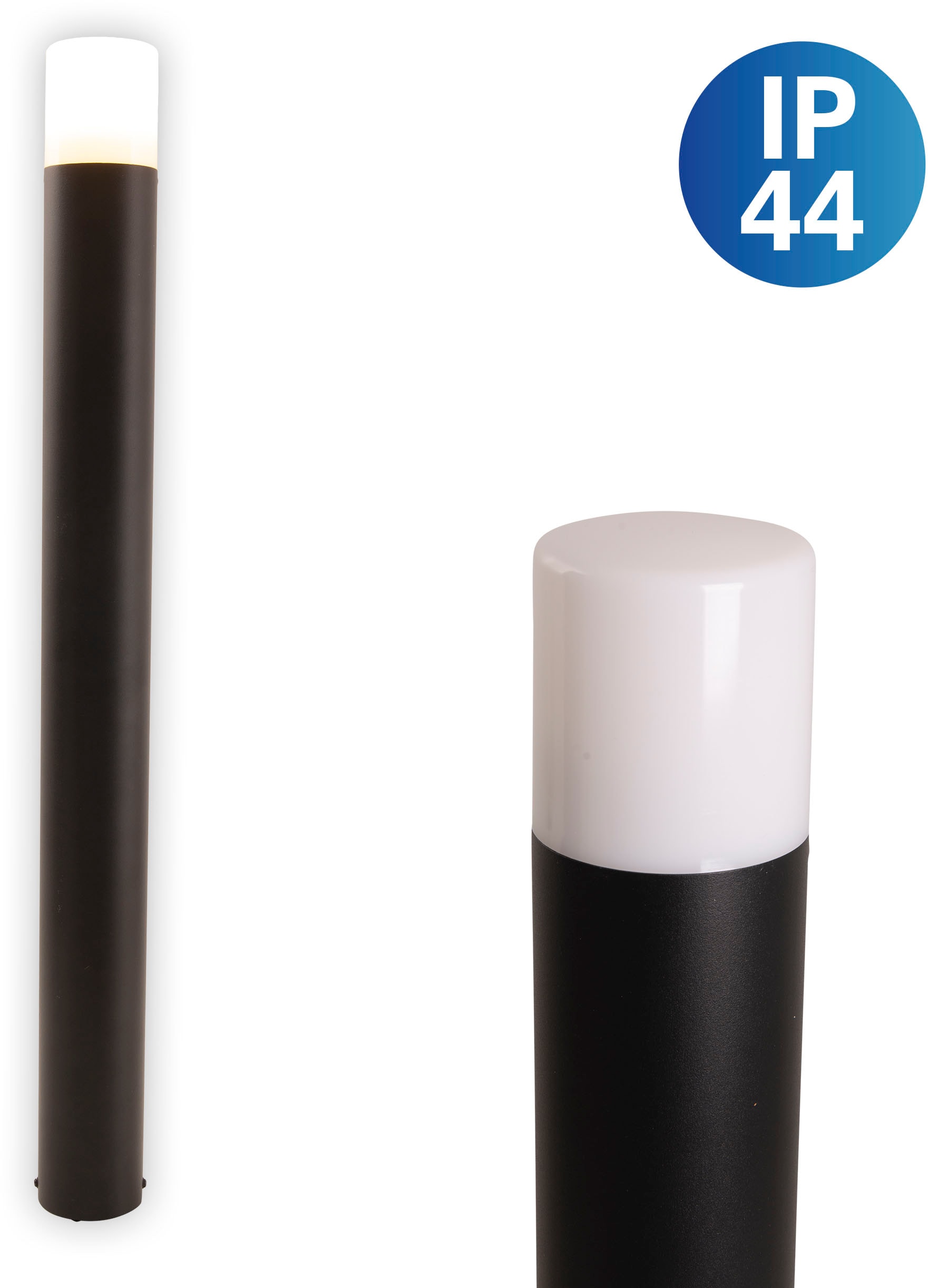 näve Sockelleuchte "Torcia" E27 1 Stk. Aluminium schwarz 1 x E27 exkl. Leuchtmittel IP44 Höhe 80cm