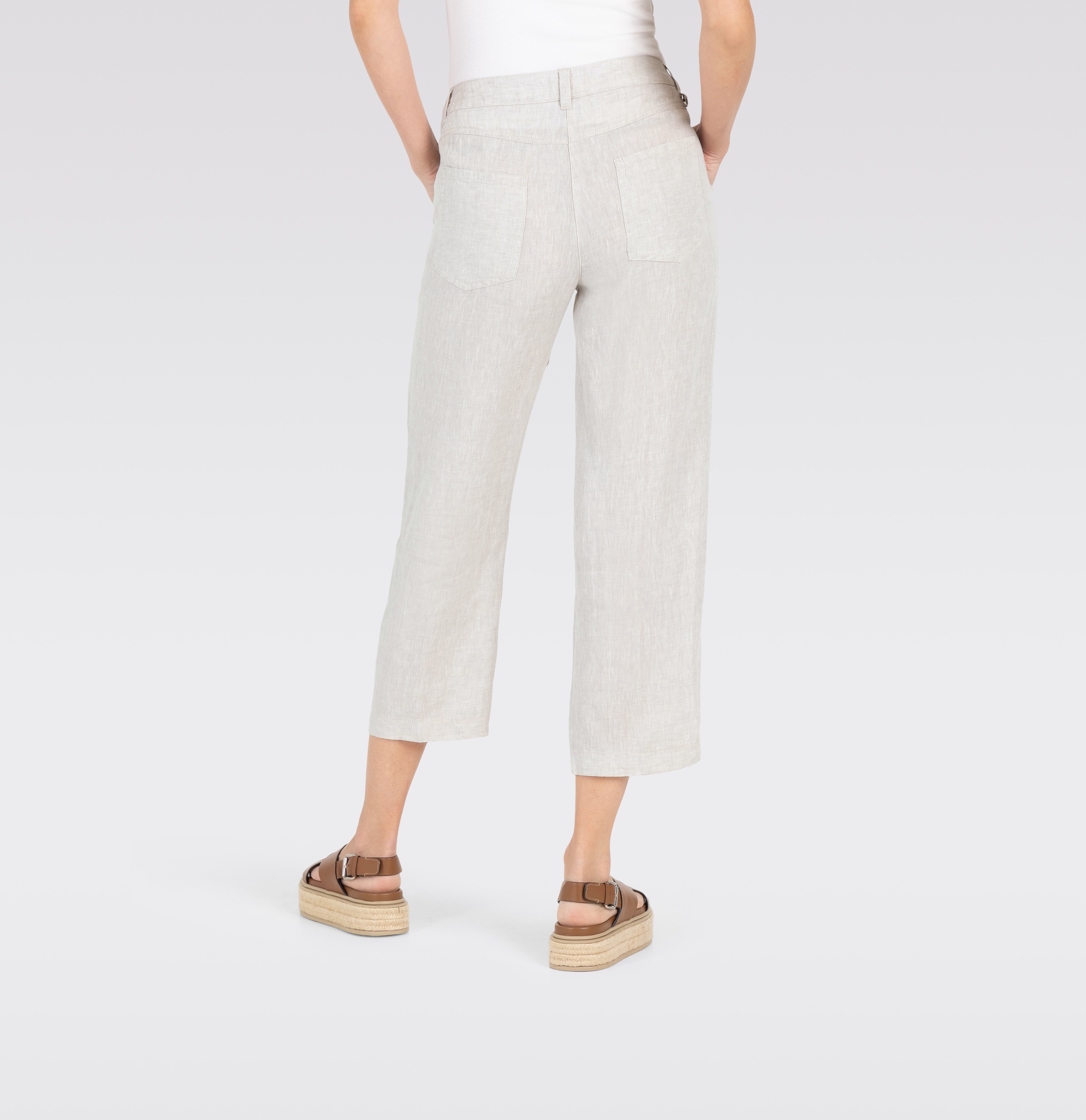 MAC Leinenhose »NORA cropped«, temperaturausgleichend und angenehm auf der Haut