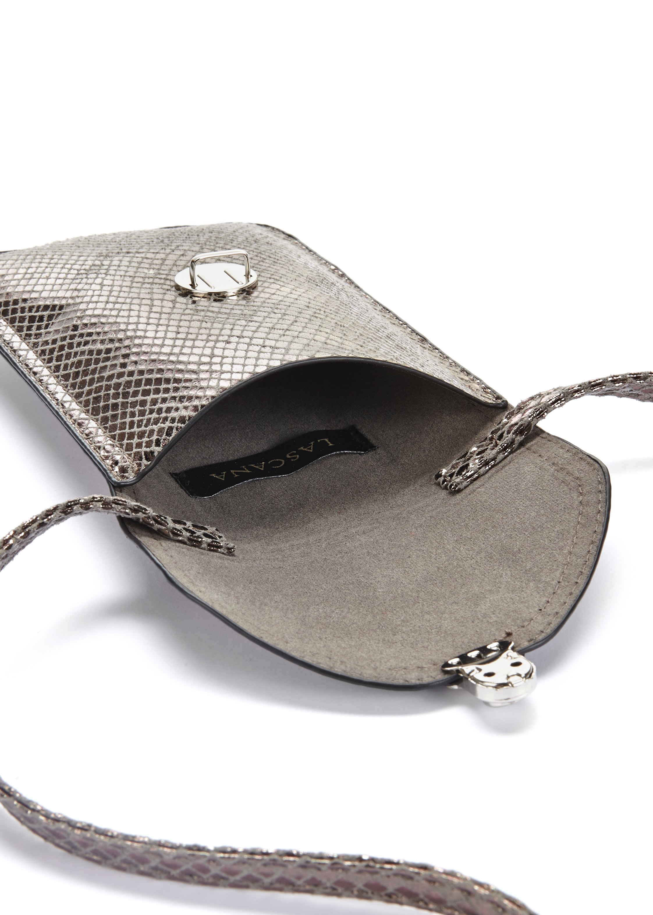 LASCANA Umhängetasche, im coolen Metallic Look, Minibag, Handytasche, Crossbody Bag VEGAN