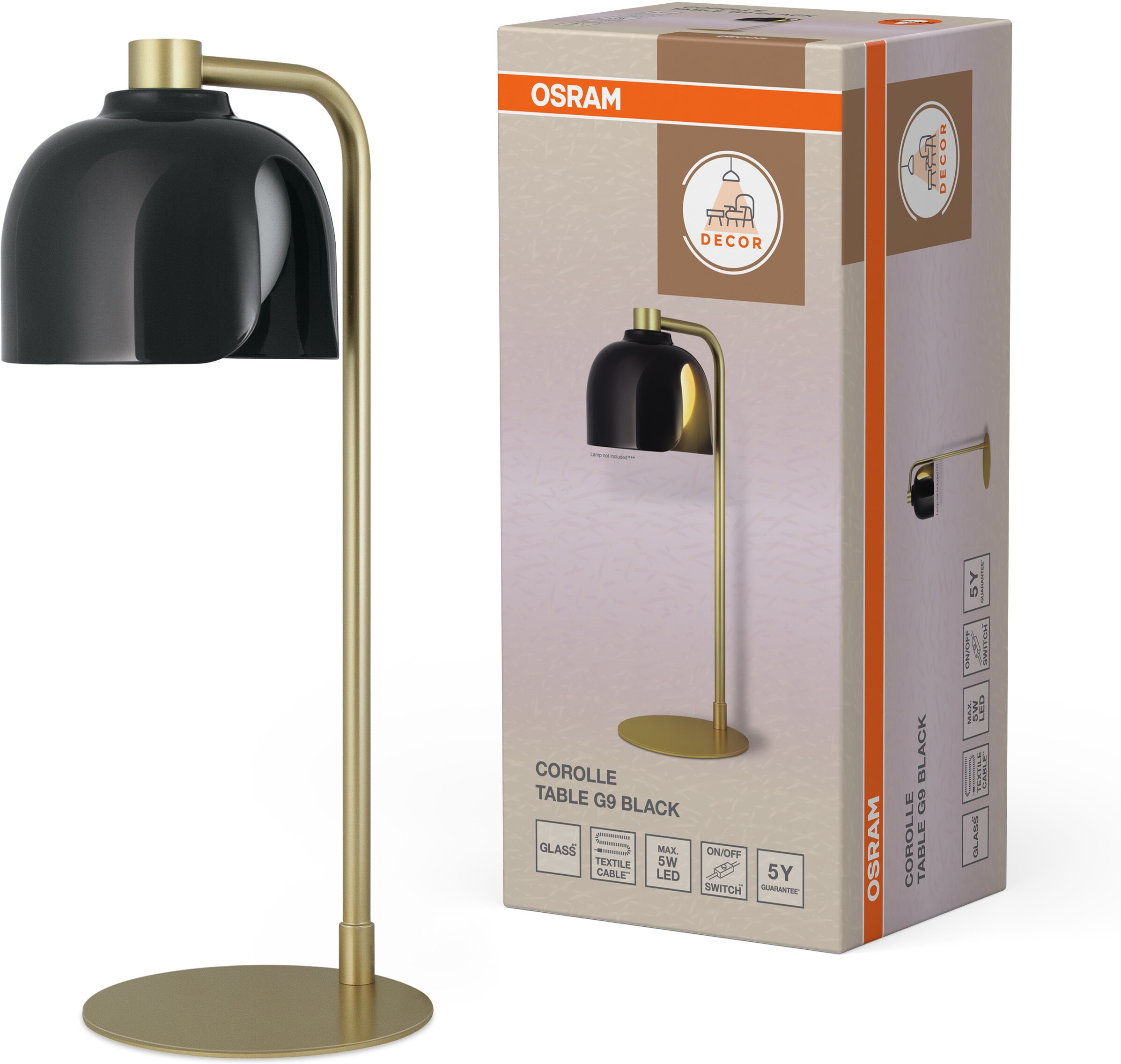 Osram Tischleuchte »Decor Corolle« G9 1 Stk. Fassung G9, Stahl und Glas