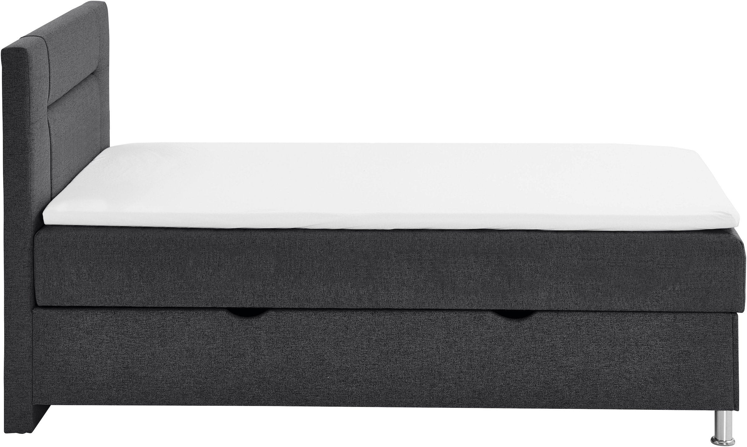 Home affaire Boxbett »ESCALON, Polsterbett mit Bettkasten, inkl. Taschenfederkernmatratze H3« mit Anti-Slip-Topper, Strukturstoff-Bezug, Liegefläche 120x200 cm