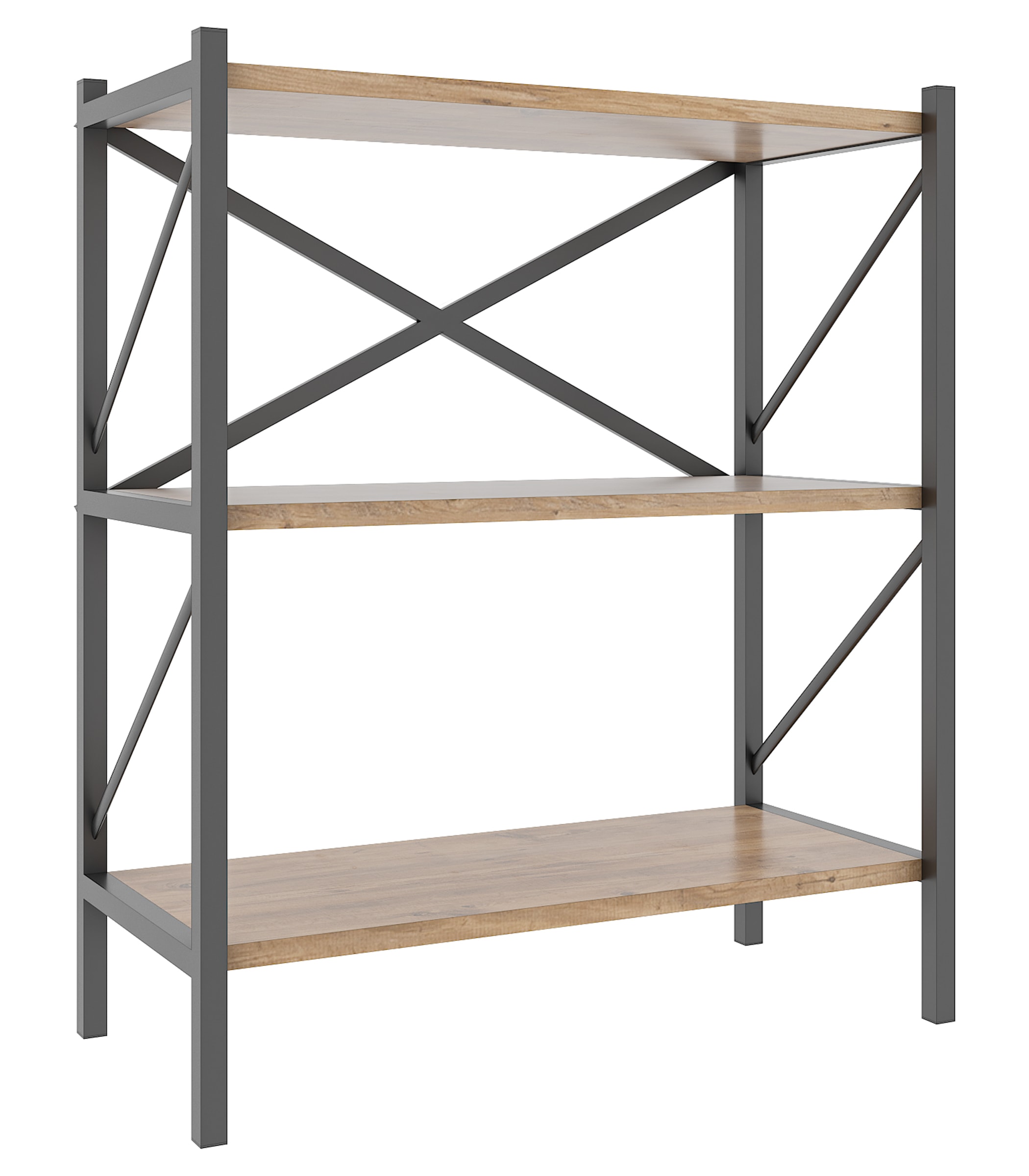 VCM Standregal »Holz Metall Stand Regal Büro Bücher Insasi 2fach« 1 Stk. tlg.