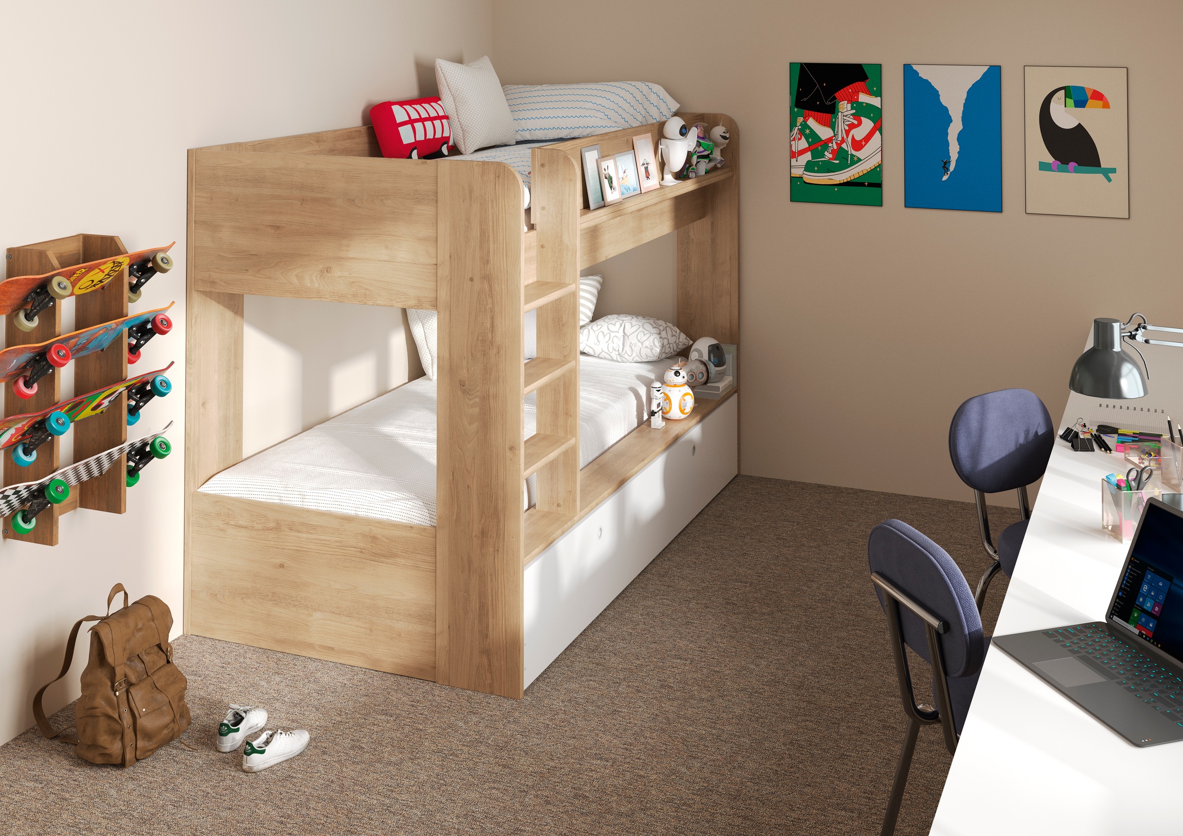Gami Etagenbett »ETAGENBETT MATIS«, Praktisches Etagenbett