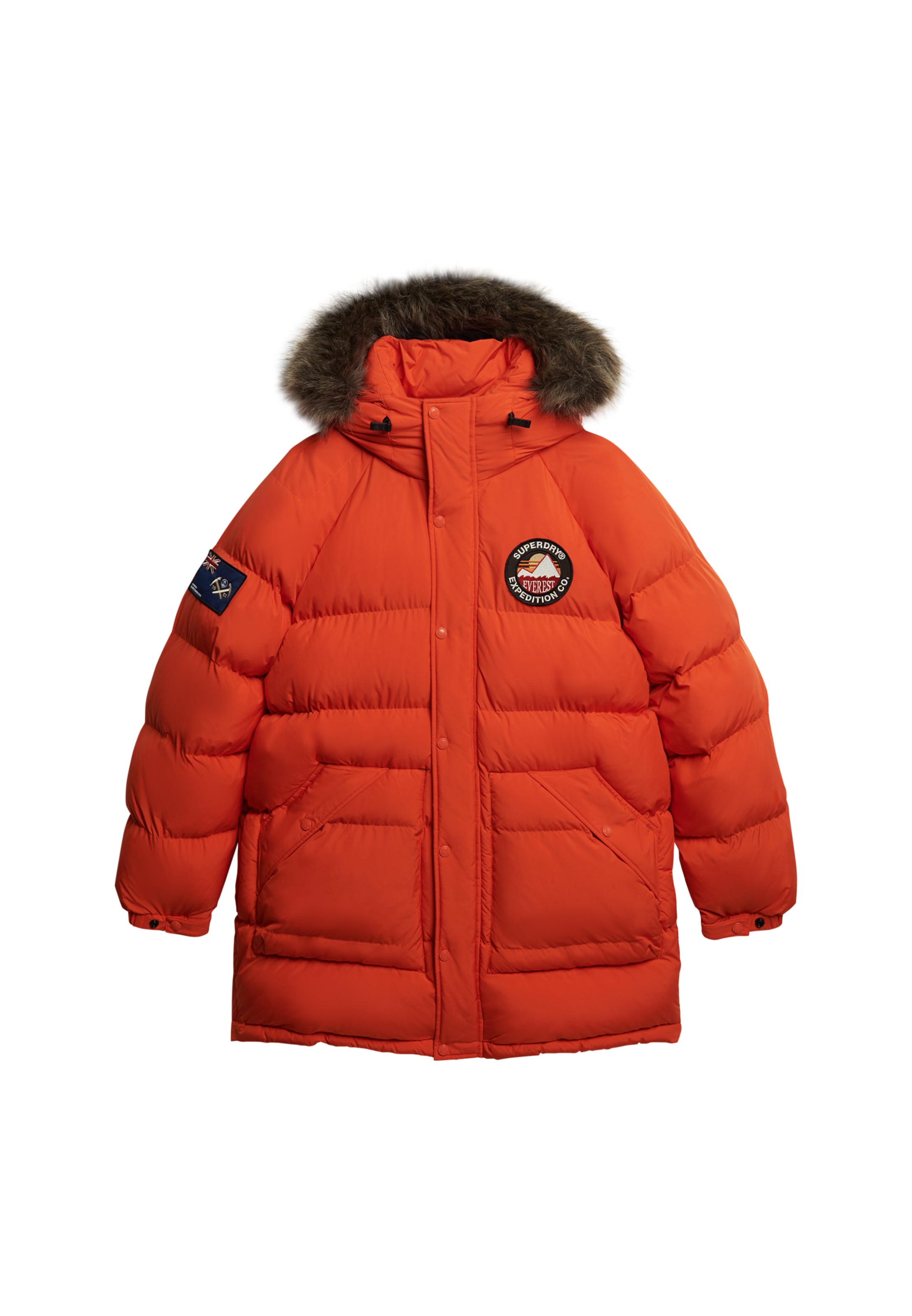 Superdry Steppjacke »EVEREST LONGLINE BAFFLED PARKA« mit Kapuze