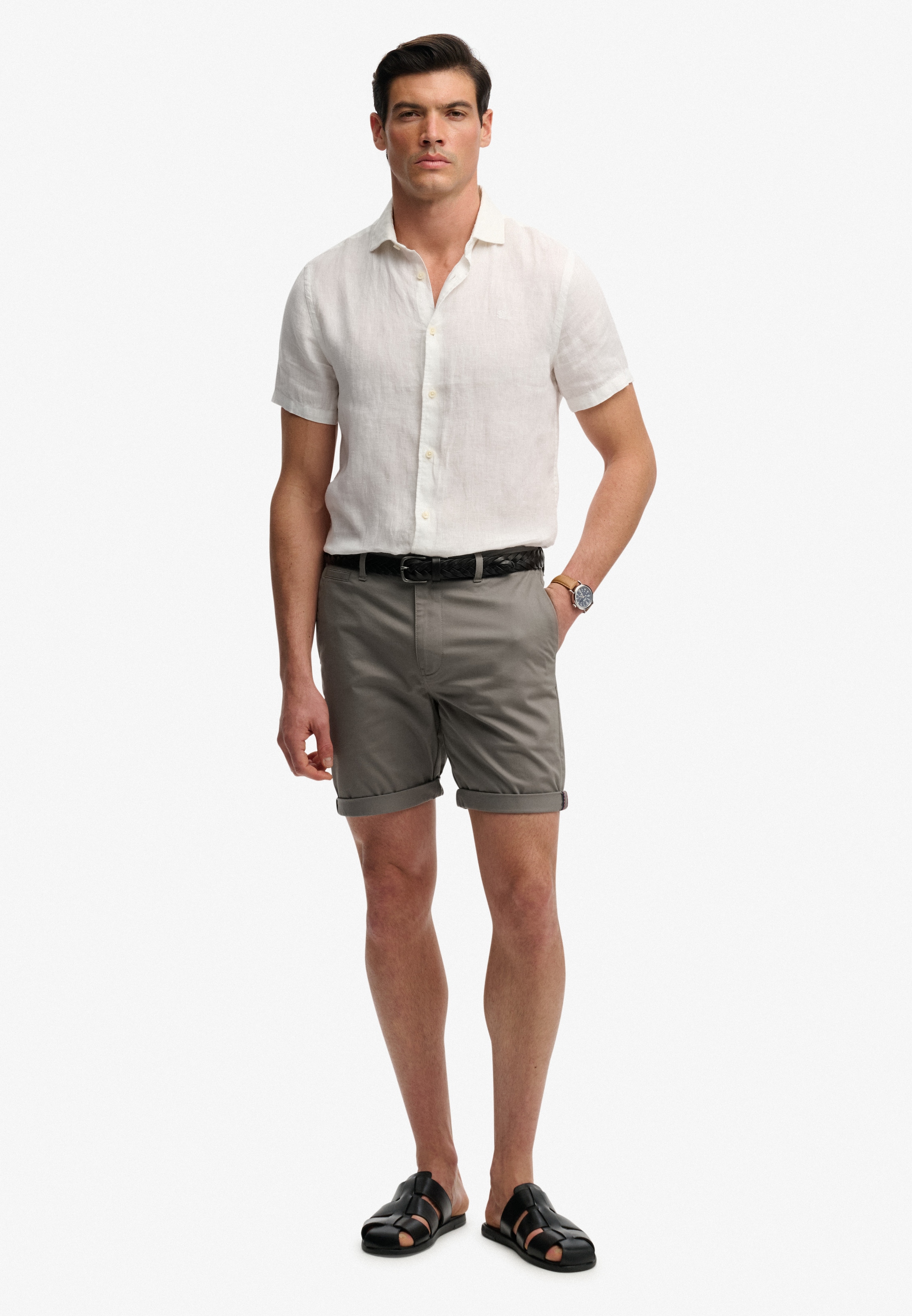 Superdry Chinoshorts »PREMIUM REGULAR CHINO SHORT«  aus Baumwollmischung mit Elasthan, Relaxed Fit, unifarben, knielang