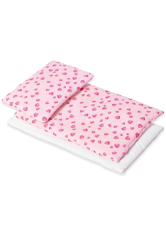 Puppen Bettwäsche »Herzchen, rosa«, (Set, 3 tlg.)