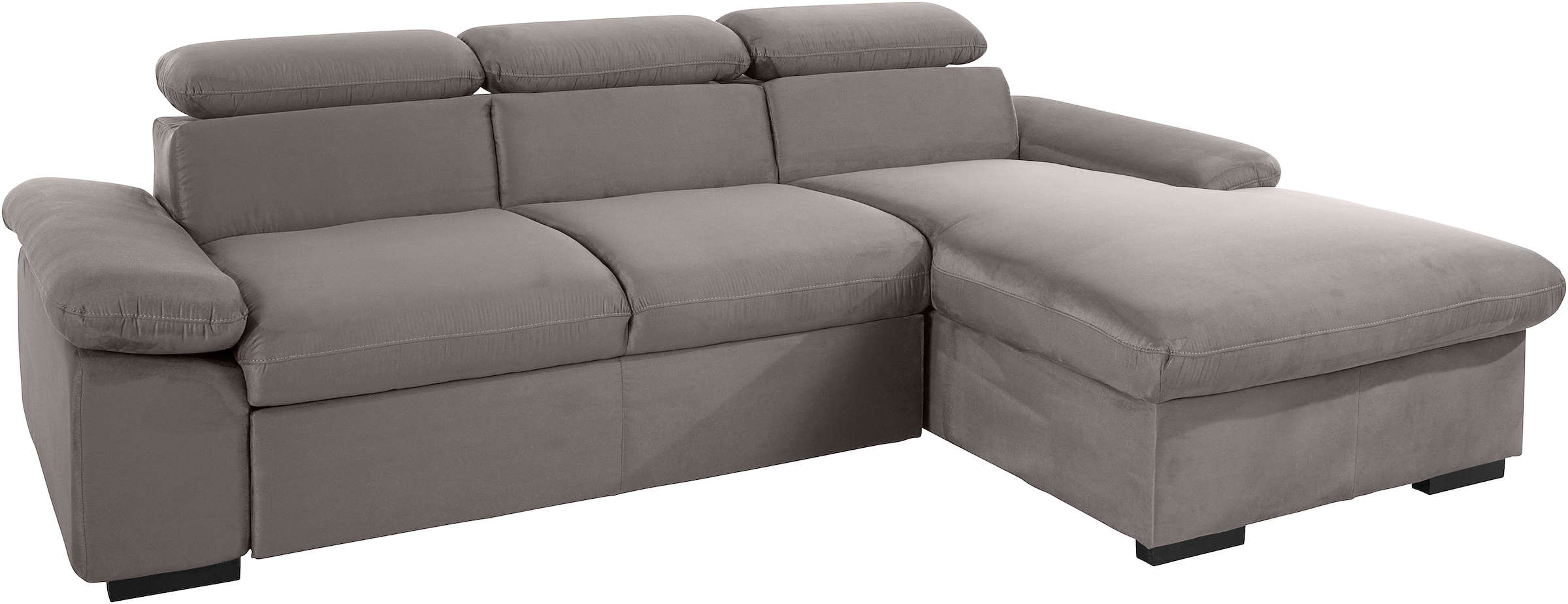 COTTA Ecksofa »Lola L-Form mit Kopfteilfunktion & Hocker« wahlweise mit Bettfunktion, Bettkasten & Armteilverstellung