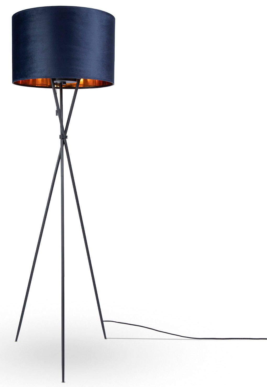 online XXL Color«, Velour Stehlampe Standleuchte | Paco »Kate Dreibein Home Filigran 3 Garantie Jahren kaufen uni 177,5cm Höhe Wohnzimmer mit E27