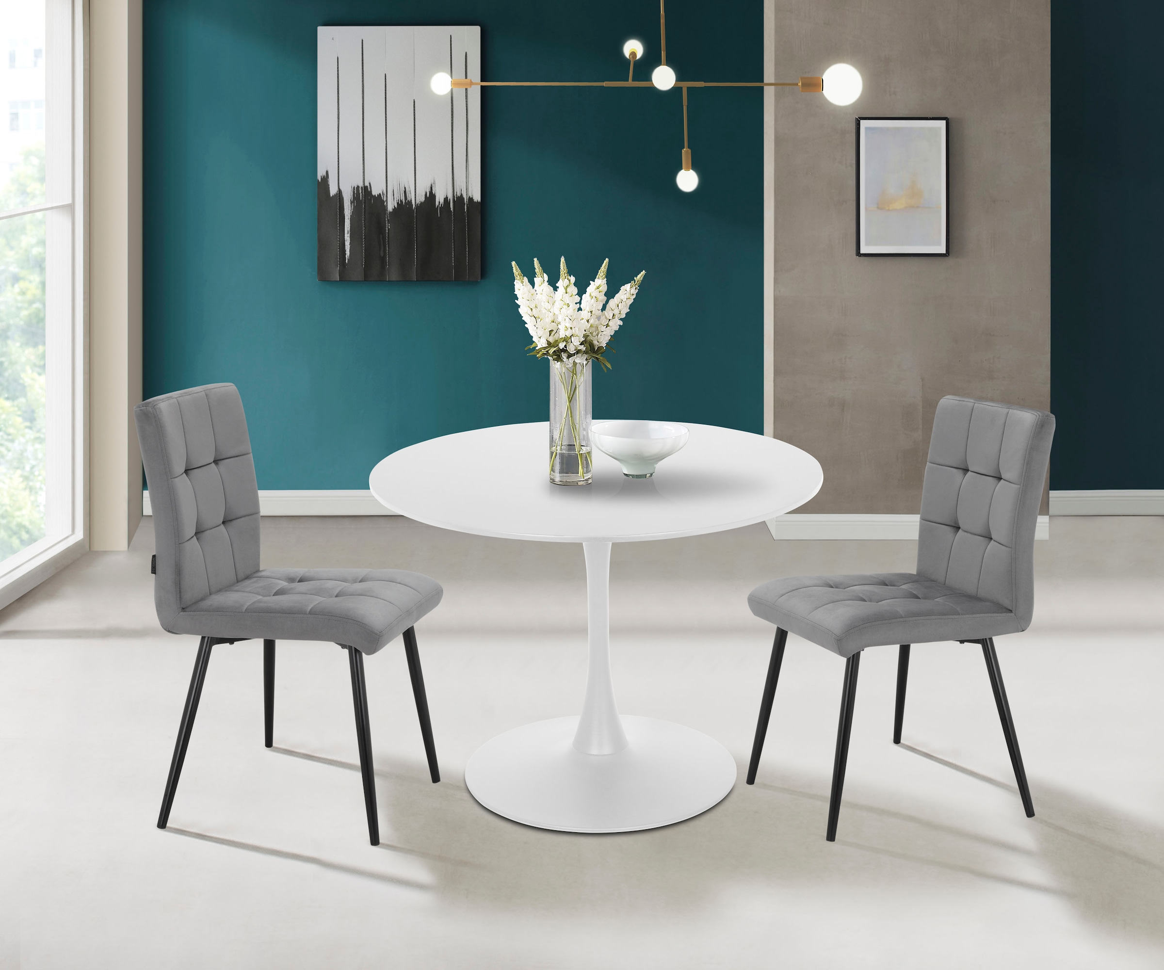 INOSIGN Esszimmerstuhl »Kerim«, 2 St., Veloursstoff, im 2er Set erhältlich, mit Sitz und Rücken gepolstert, Sitzhöhe 48 cm