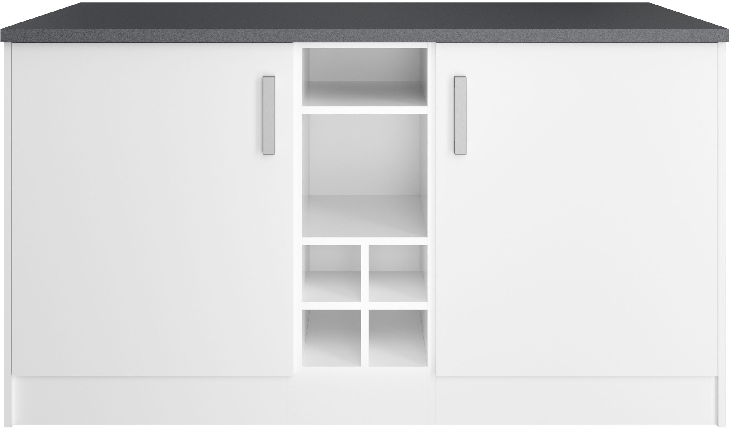 KOCHSTATION Kücheninsel »KS-Toronto«, Breite 153 cm, MDF-Fronten, Flaschenregal