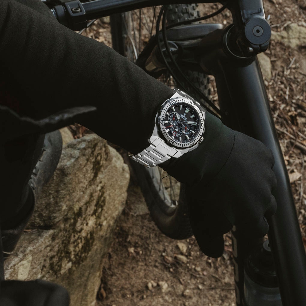 Festina Chronograph »Chrono Bike 2025« Quarzuhr, Armbanduhr, Herrenuhr, Edelstahlarmband, analog, Tag