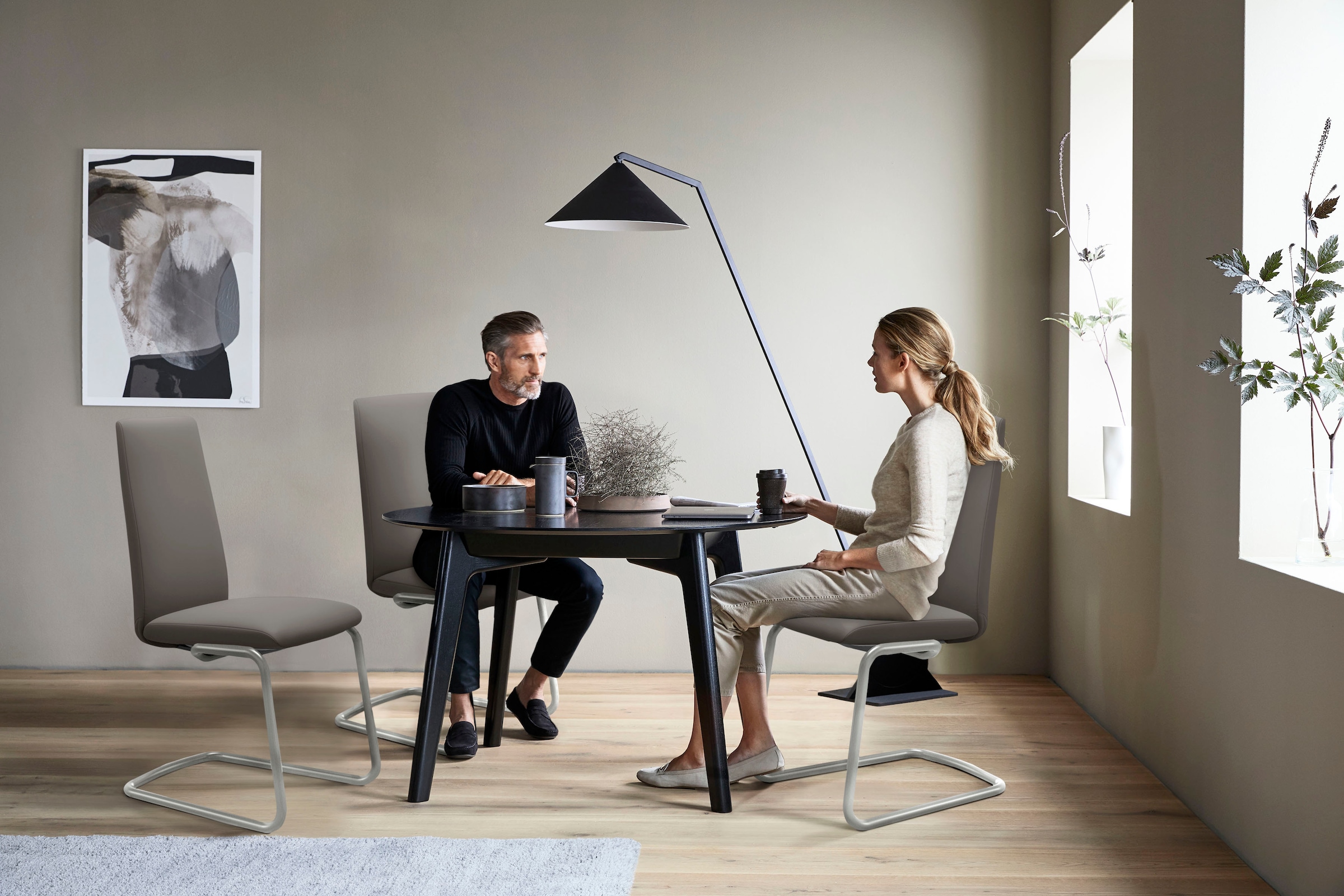 Stressless® Polsterstuhl »Laurel«, Leder PALOMA, High Back, Größe L, mit Beinen aus Stahl in Schwarz matt
