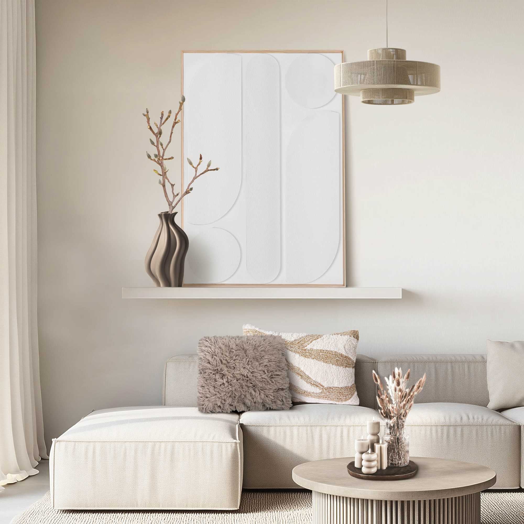 Reinders! Wandbild »Weißes abstraktes«, Schlafzimmer - Weiß - MDF - Abstrakt - 70x100 cm