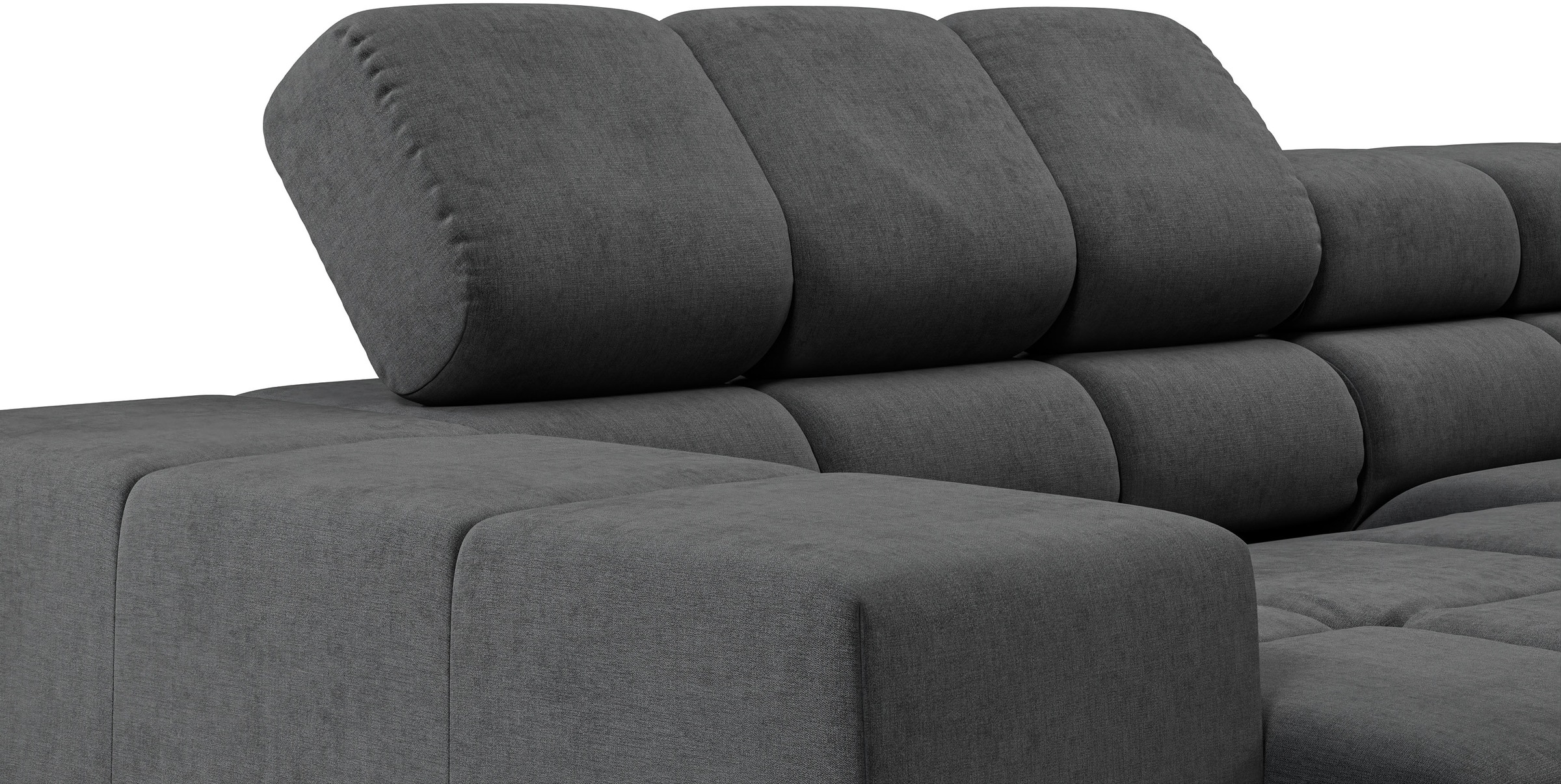 INOSIGN Ecksofa »Ancona, incl. Kopfteilverstellung + 3 Zierkissen, L-Form, bequem«, wahlweise motorische Sitztiefenverstellung, B/T(H: 249/215/70 cm