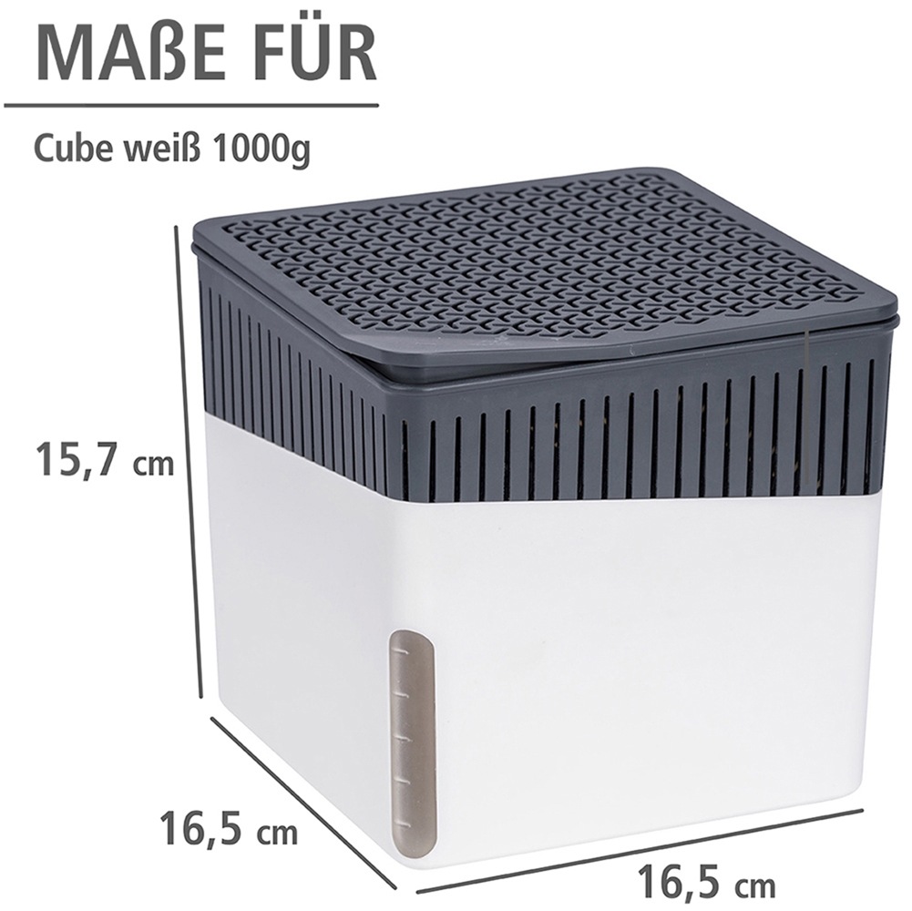 WENKO Luftentfeuchter »Modell Cube«, für 80 m³ Räume, Tank 1,6 l, mit 2 x 1000 g Entfeuchter-Blöcken
