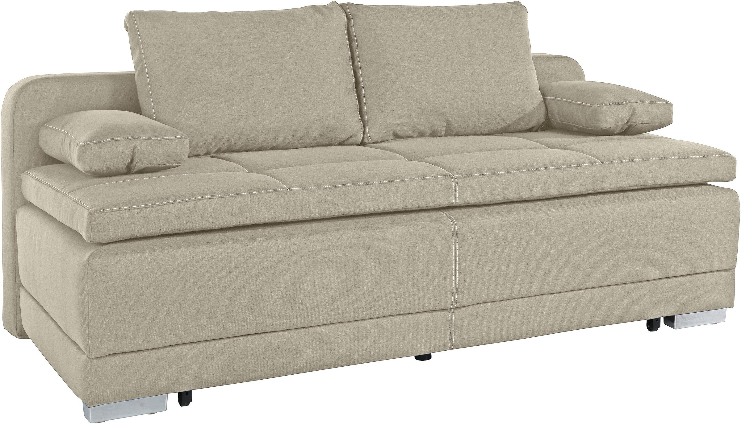 COLLECTION AB Schlafsofa »Berlin« Bettfunktion und Bettkasten, lose Armlehn-und Rückenkissen