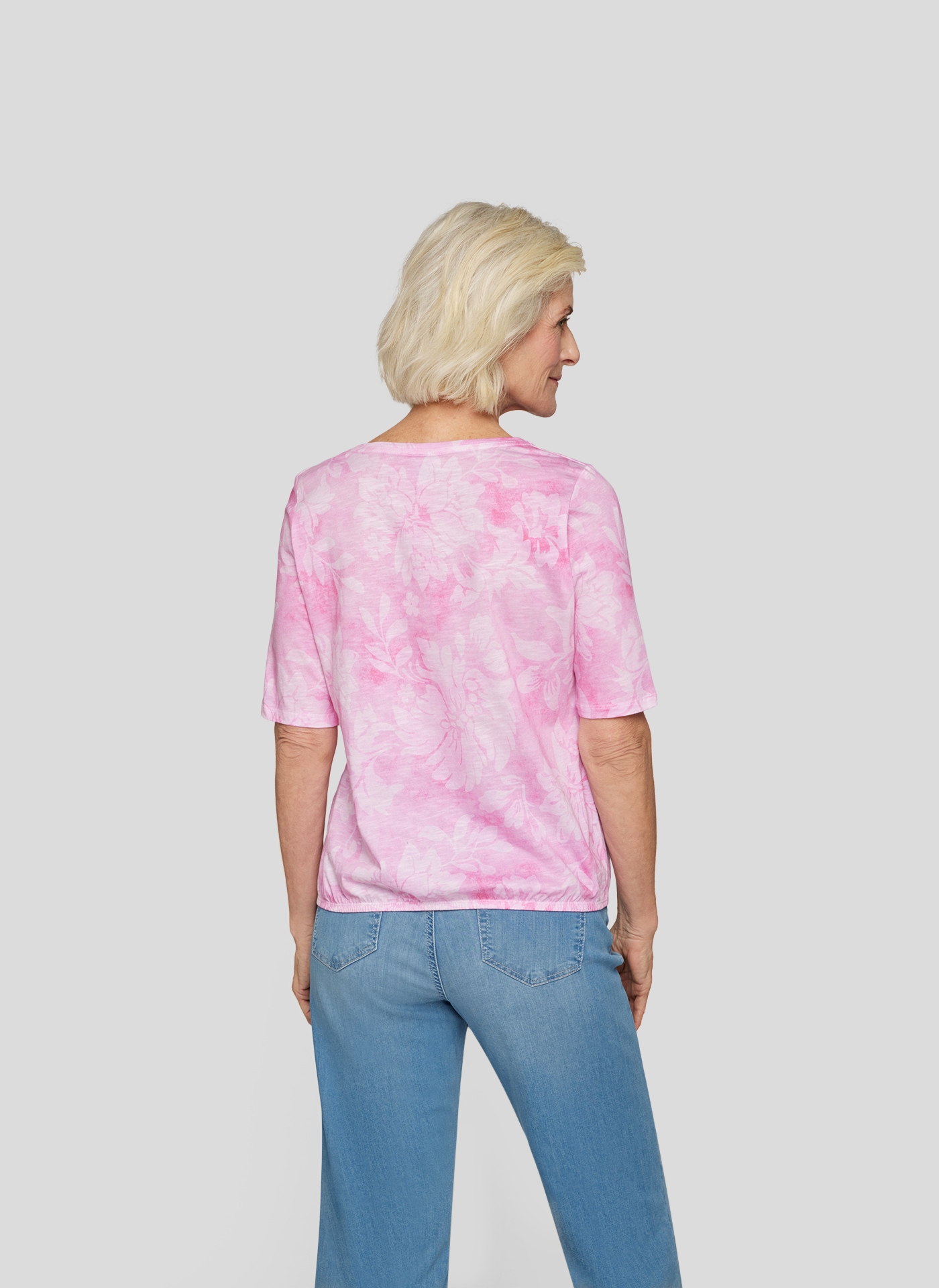 Rabe Rundhalsshirt, mit floralem Muster
