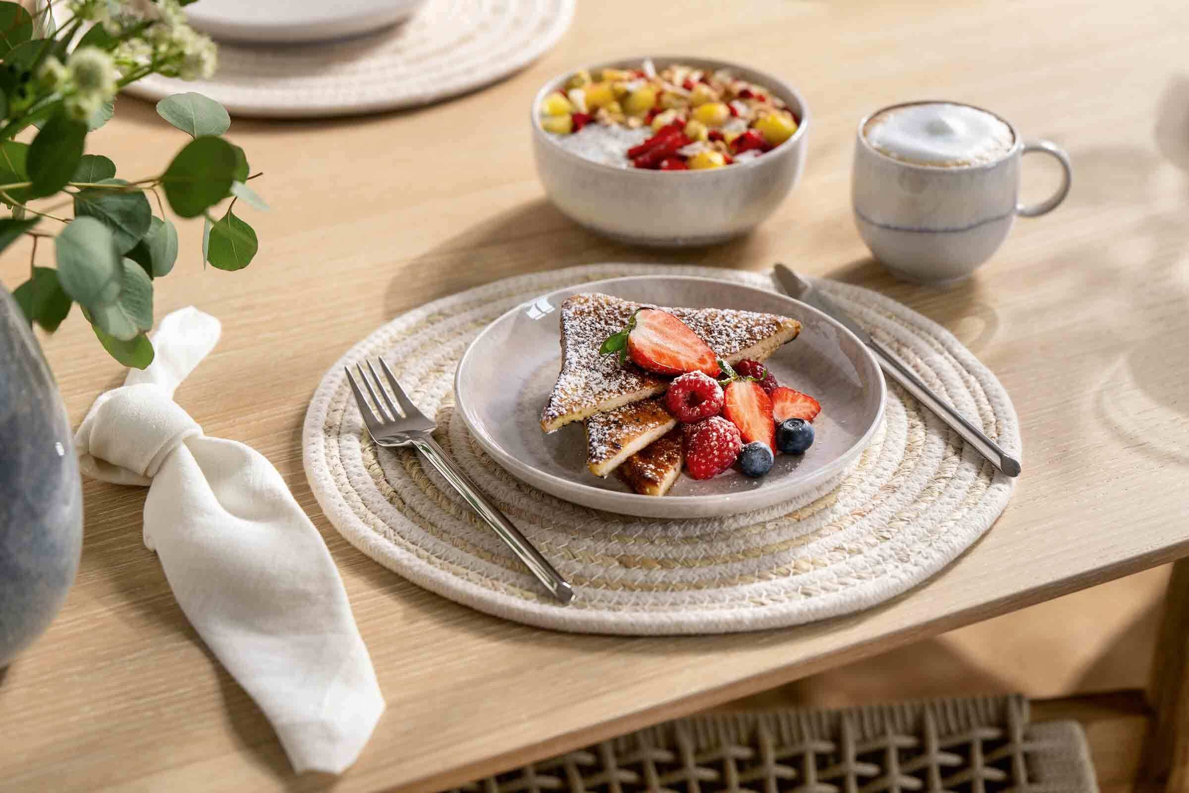 like. by Villeroy & Boch Frühstücksteller »Dessertteller Perlemor Sand ø 20,1 cm beige« Spülmaschinenfest, Mikrowellensicher