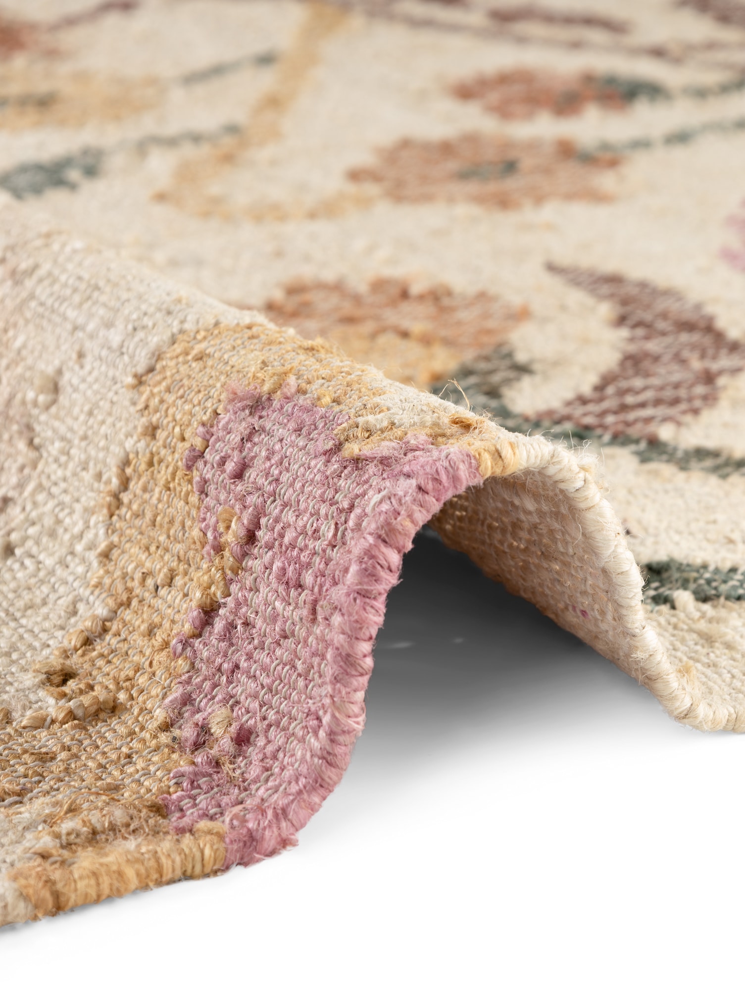 ELLE DECORATION Teppich »Kelim Violette« rechteckig 3 mm Höhe Jute, Baumwolle, Natur, Handgewebt, Kelim, orientalisch, Boho