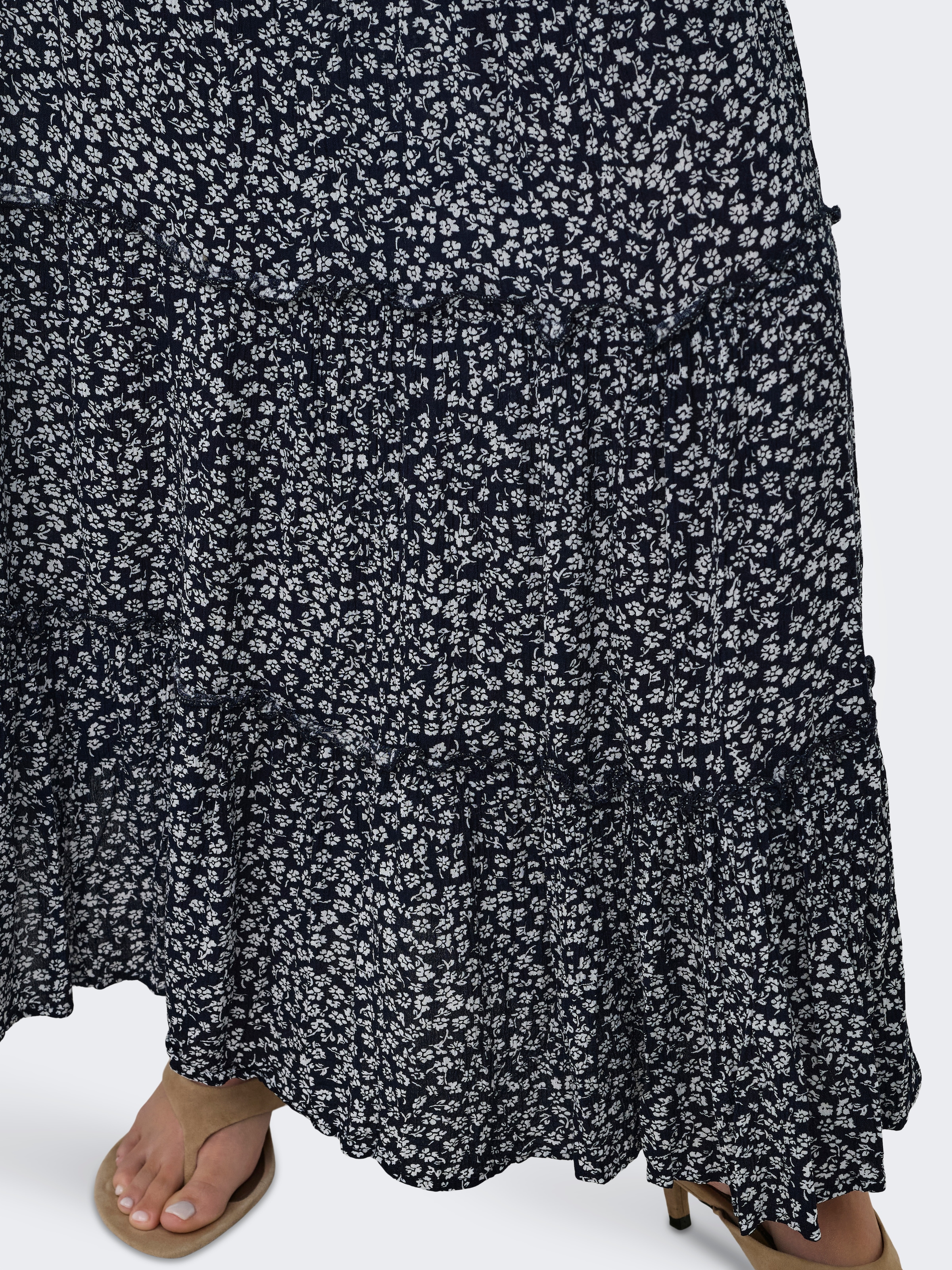 ONLY Maxirock »ONLFERNANDA LIFE LAYRED LONG SKIRT NOOS« Viskose, gesmoktes Bündchen