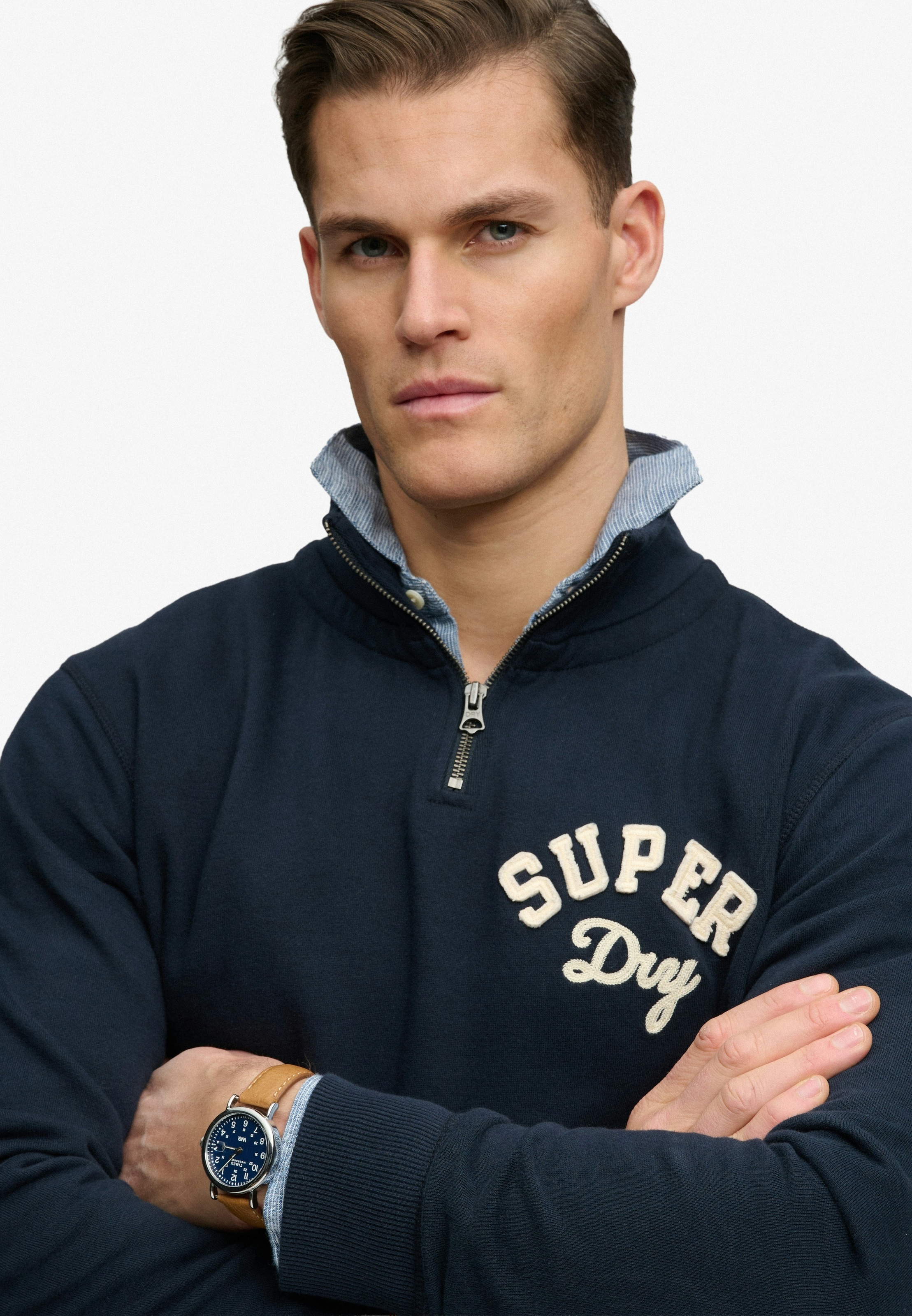Superdry Sweatshirt »VINTAGE ATHLETIC HALF ZIP«, mit hoch geschlossenem Ausschnitt, Loose Fit, in normaler Länge

