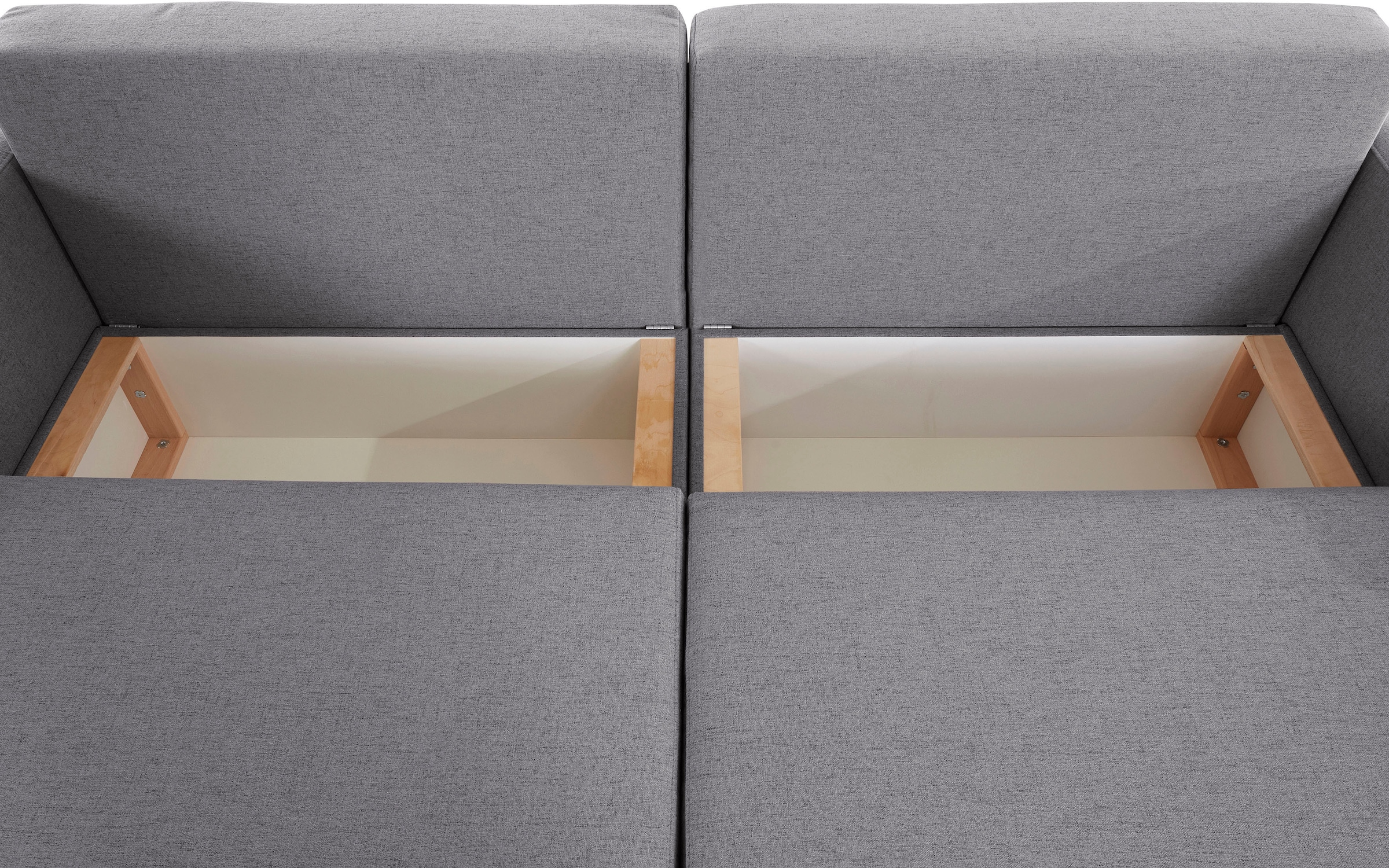INOSIGN Ecksofa »Marva 3tlg. L-Form«, beide Armlehnelemente ausziehbar für Bettfunktion, mit Bettkasten