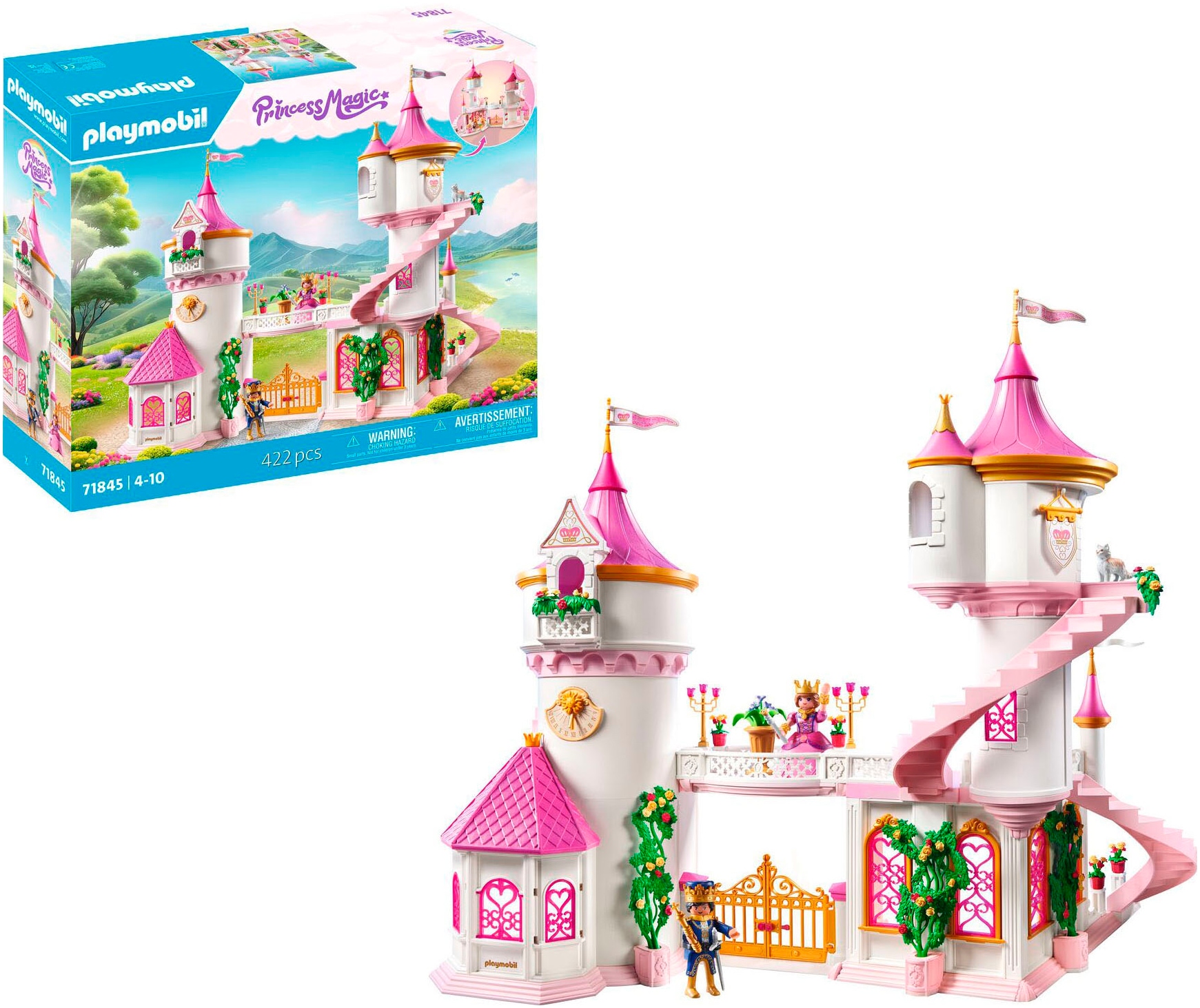 Playmobil® Konstruktions-Spielset »Prinzessinnenschloss mit Königspaar (71845), Playmobil Princess Magic«, (422 St.), Made in Germany