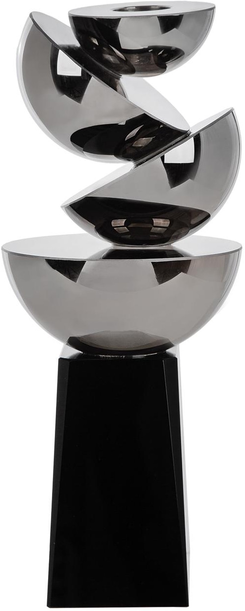 GILDE Kerzenleuchter "Glass Art, Kerzenleuchter, "Hakura", Glas, schwarz" Kerzenleuchter Hakura Tischdeko modern Dekoleuchter