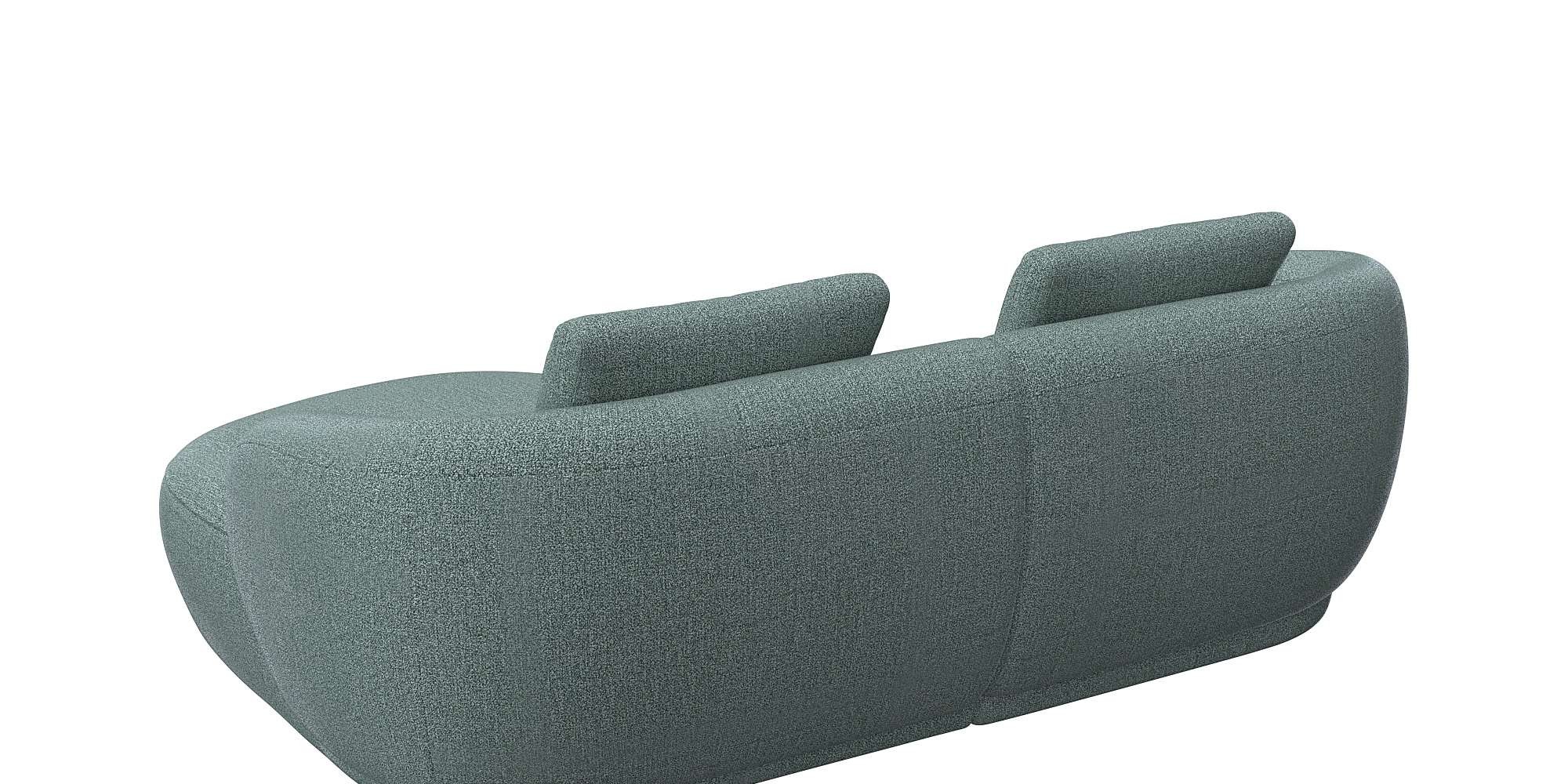 FLEXLUX Wohnlandschaft »Torino, rund, L-Form, Sofa-Ecke mit Recamiere, Longchair-Sofa«, Modernes, organisches Sofa-Design, Kaltschaum, Wellenunterfederung