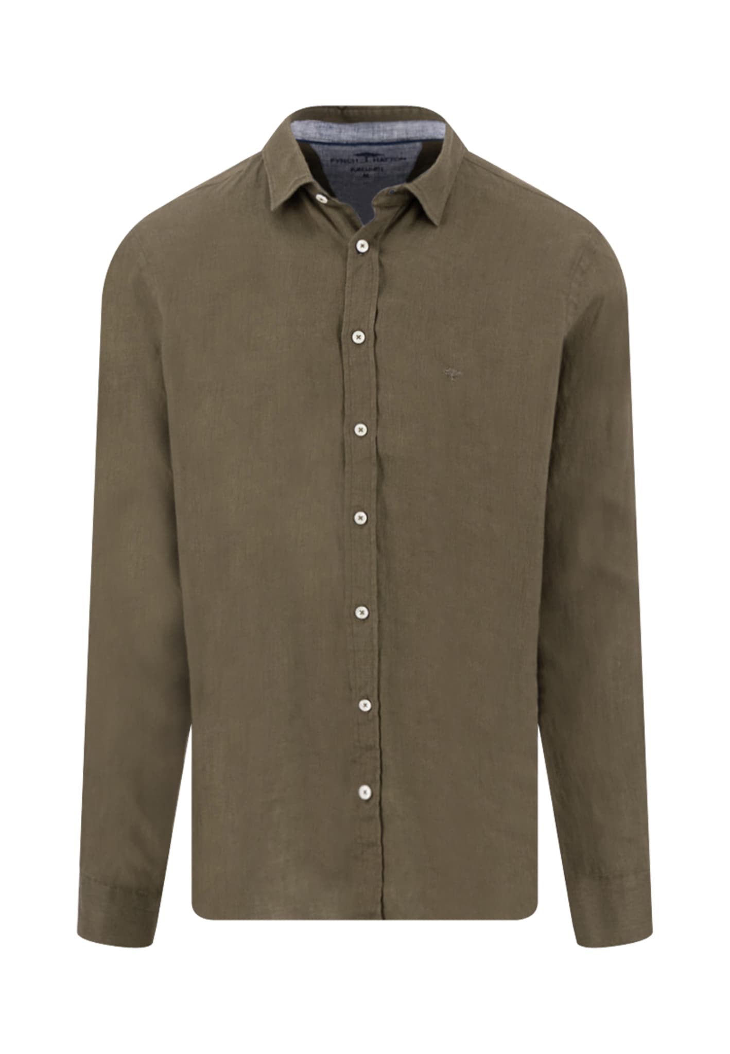 FYNCH-HATTON Leinenhemd mit Logo Stickerei