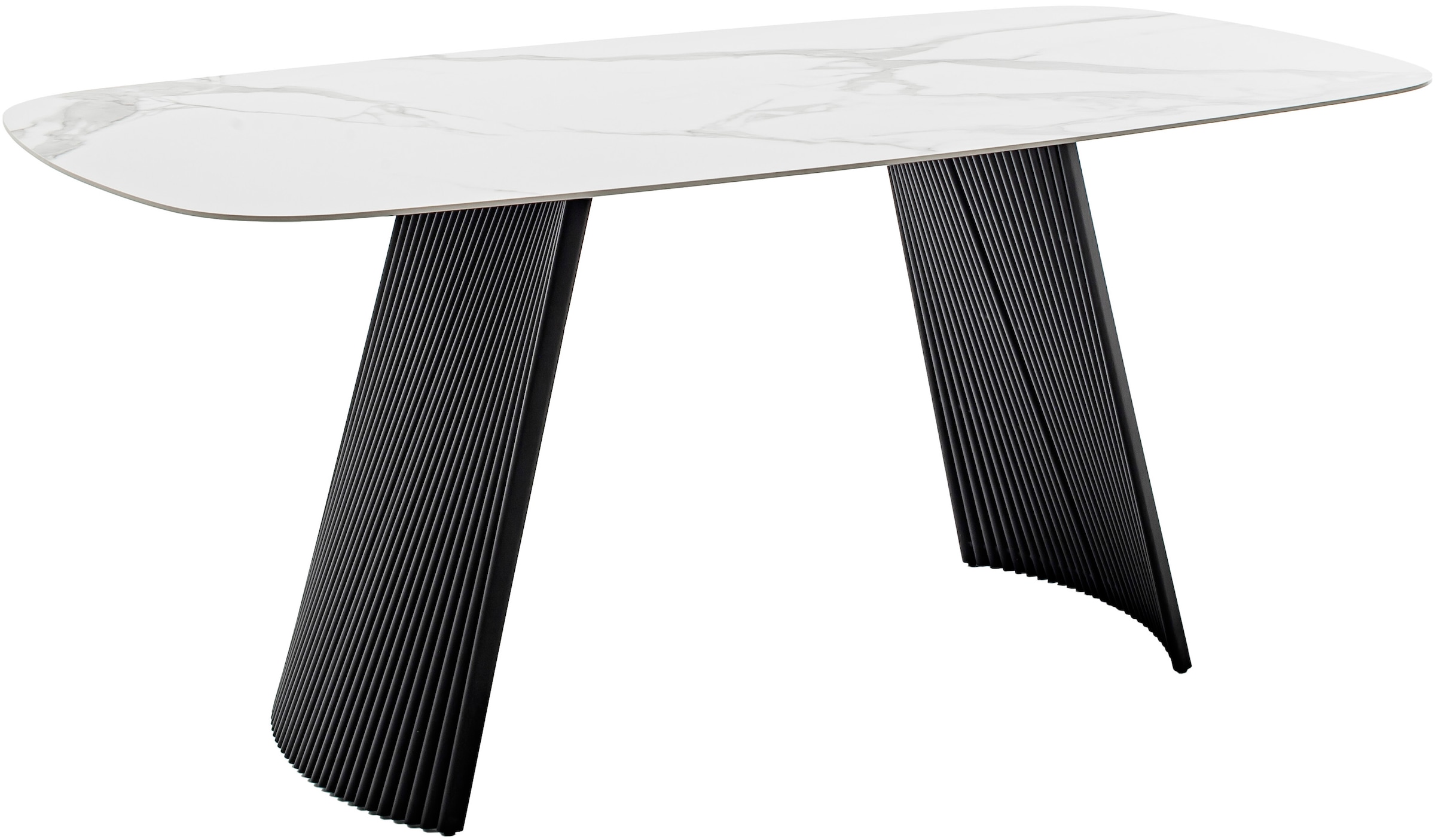 MCA furniture Esstisch »TOBELO Wangentisch 180x90cm«, (1 St.), Keramik, Metall, weiß marmoriert, dining table, 4-6 Personen