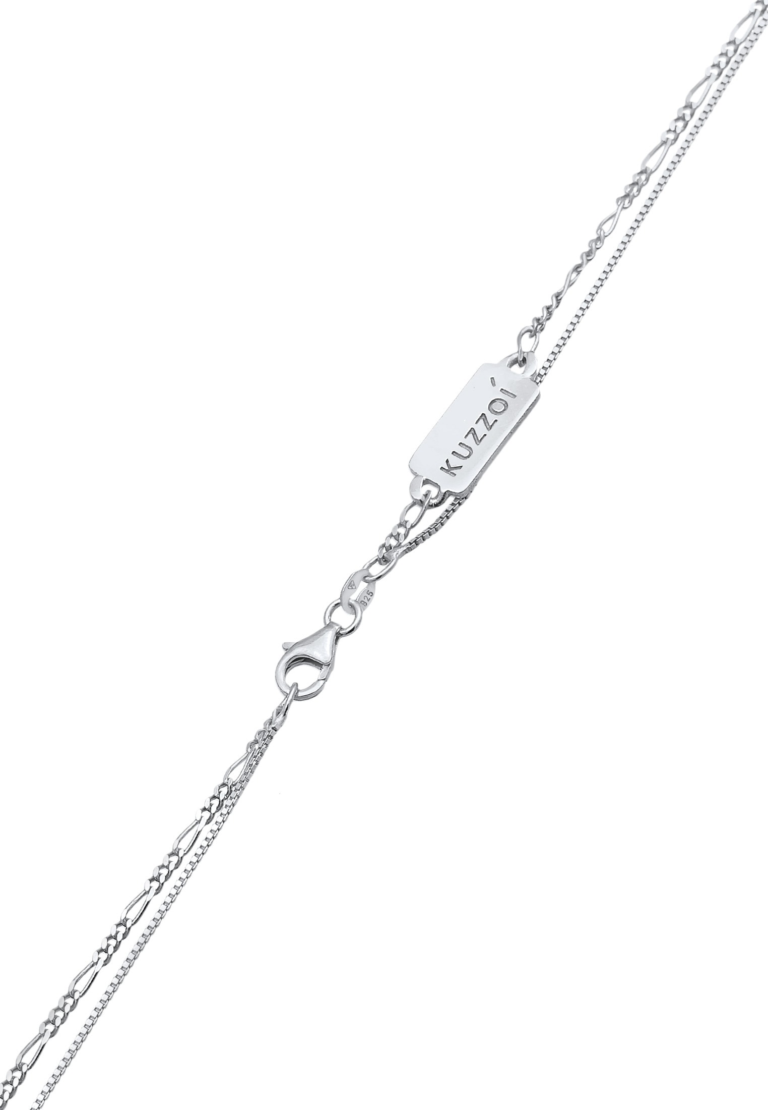 Kuzzoi Kette mit Anhänger »Halskette Herren Layer Kreuz Religion 925 Silber«