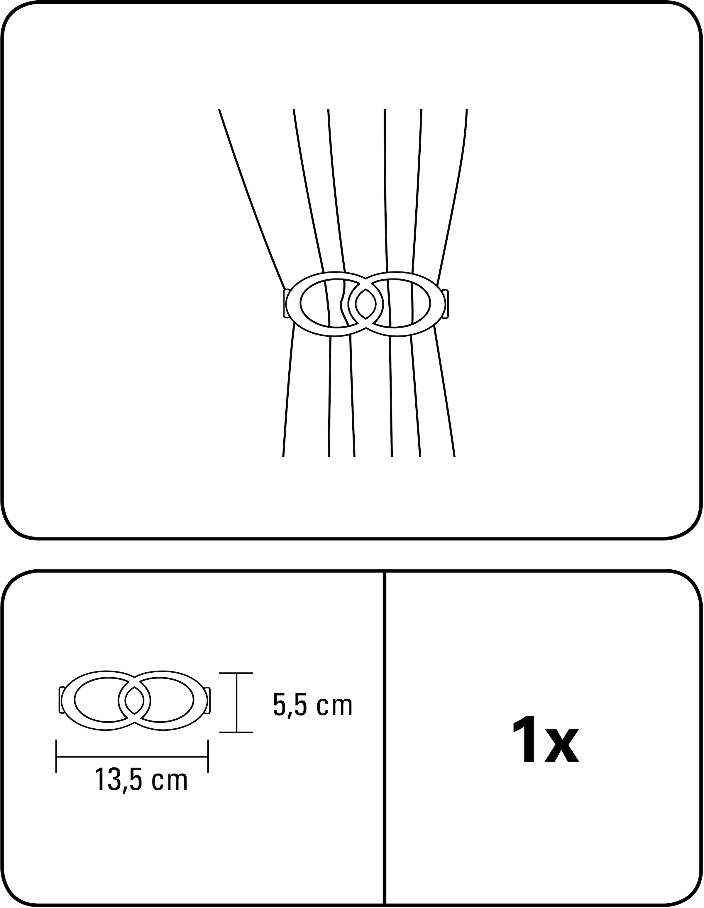 GARDINIA Dekospange »Raffspange Infinity Doppelring« zum Raffen und Drapieren
