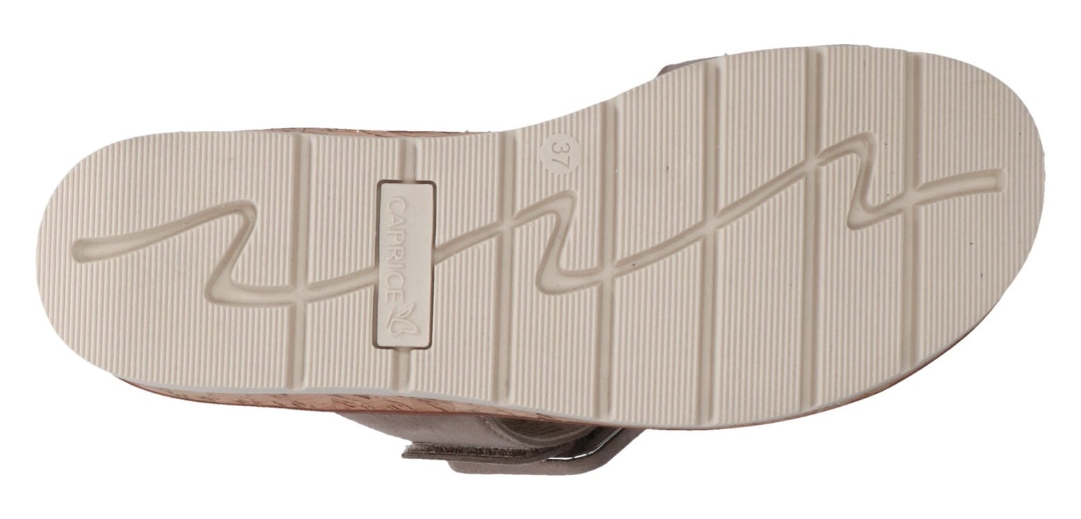 Caprice Pantolette, Keilabsatz, Sommerschuh, Bequemschuh mit Zierschnalle