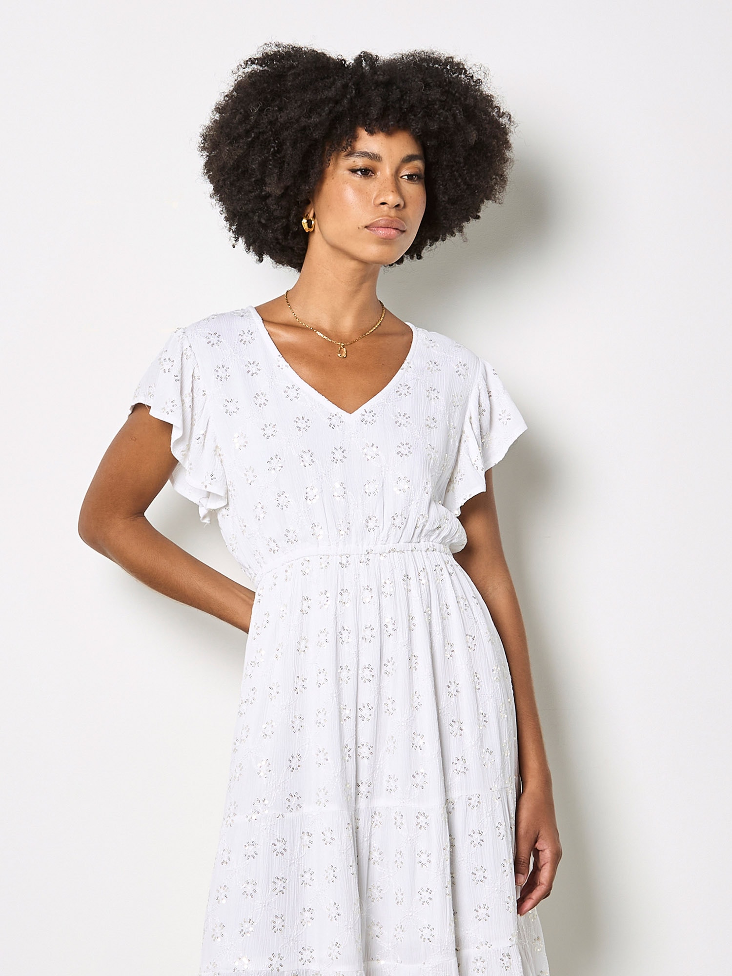 Apricot Minikleid »Geblümtes Mini-Kleid« mit Stickerei und Pailletten