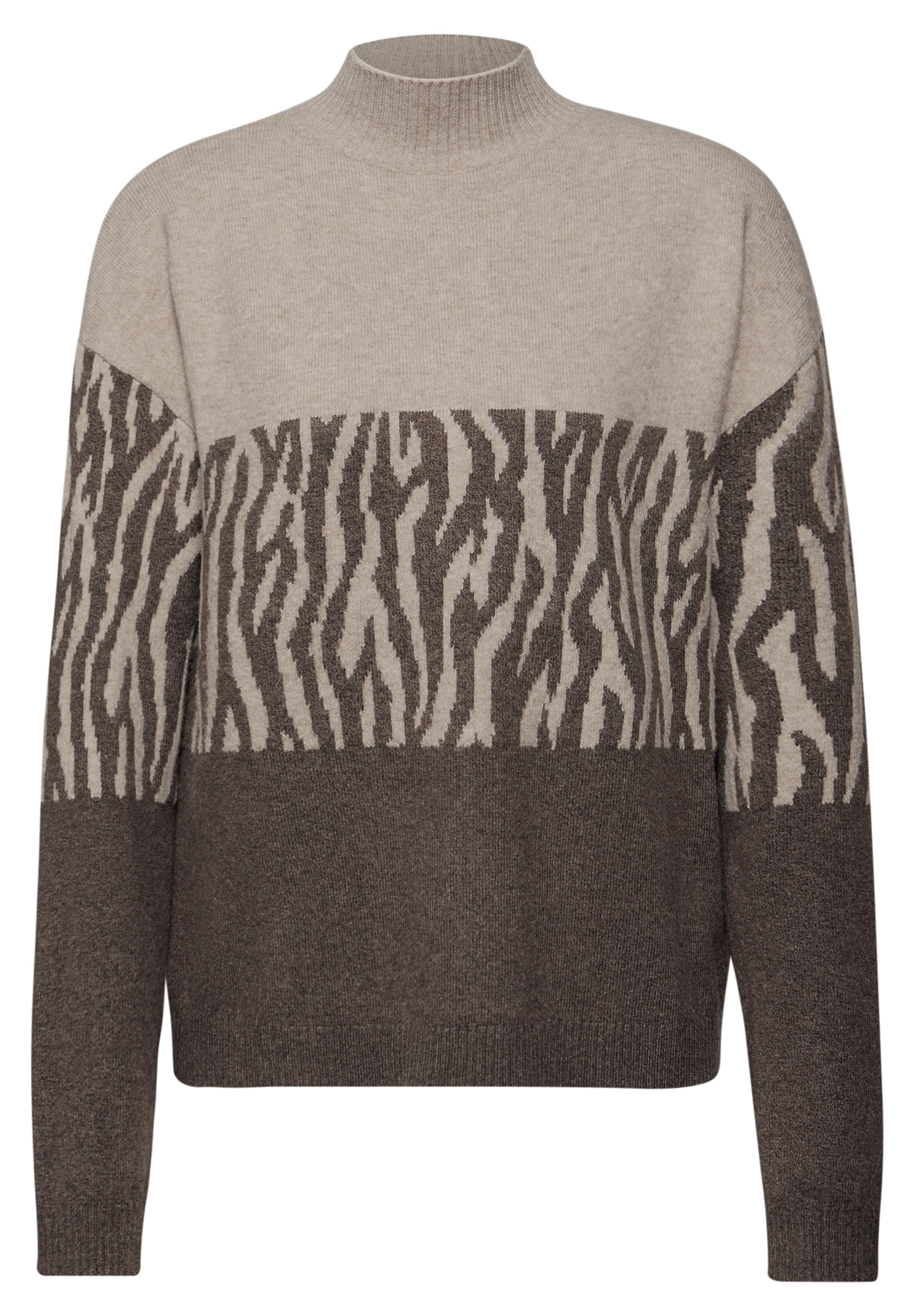 STREET ONE Rundhalspullover, mit Animal-Print und Colorblocking
