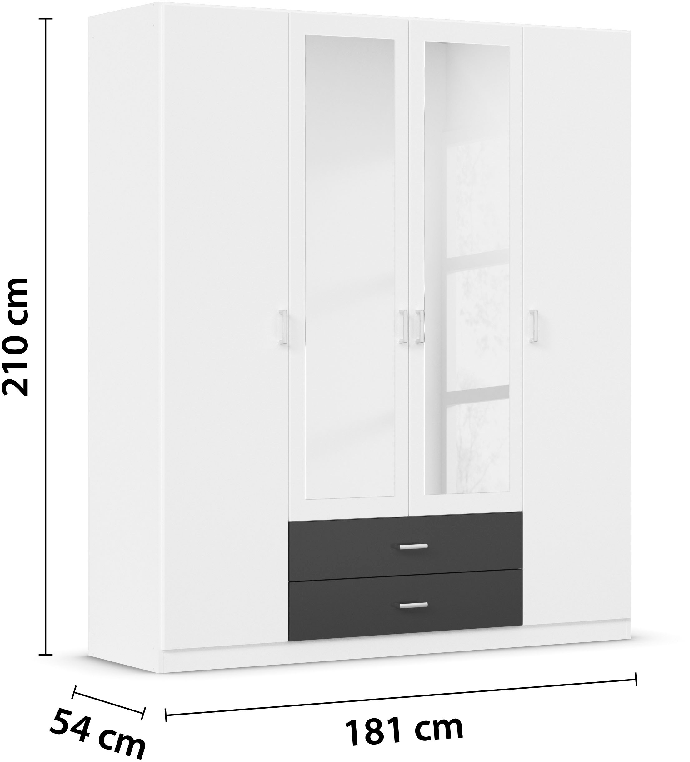 rauch Kleiderschrank »Schrank Garderobe Wäscheschrank GAMMA in 3 Breiten«, viel Stauraum mit 6 Schubladen, mit Spiegel TOPSELLER MADE IN GERMANY