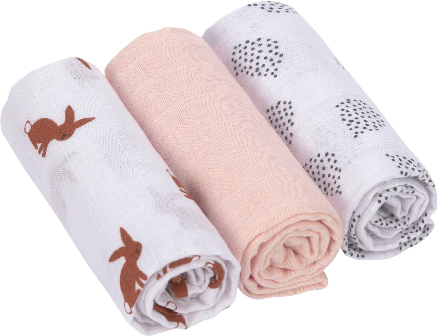LÄSSIG Stoffwindeln »Little Forest, Hase, Mulltuch Set M«, (Set, 3 St.), PETA-approved vegan