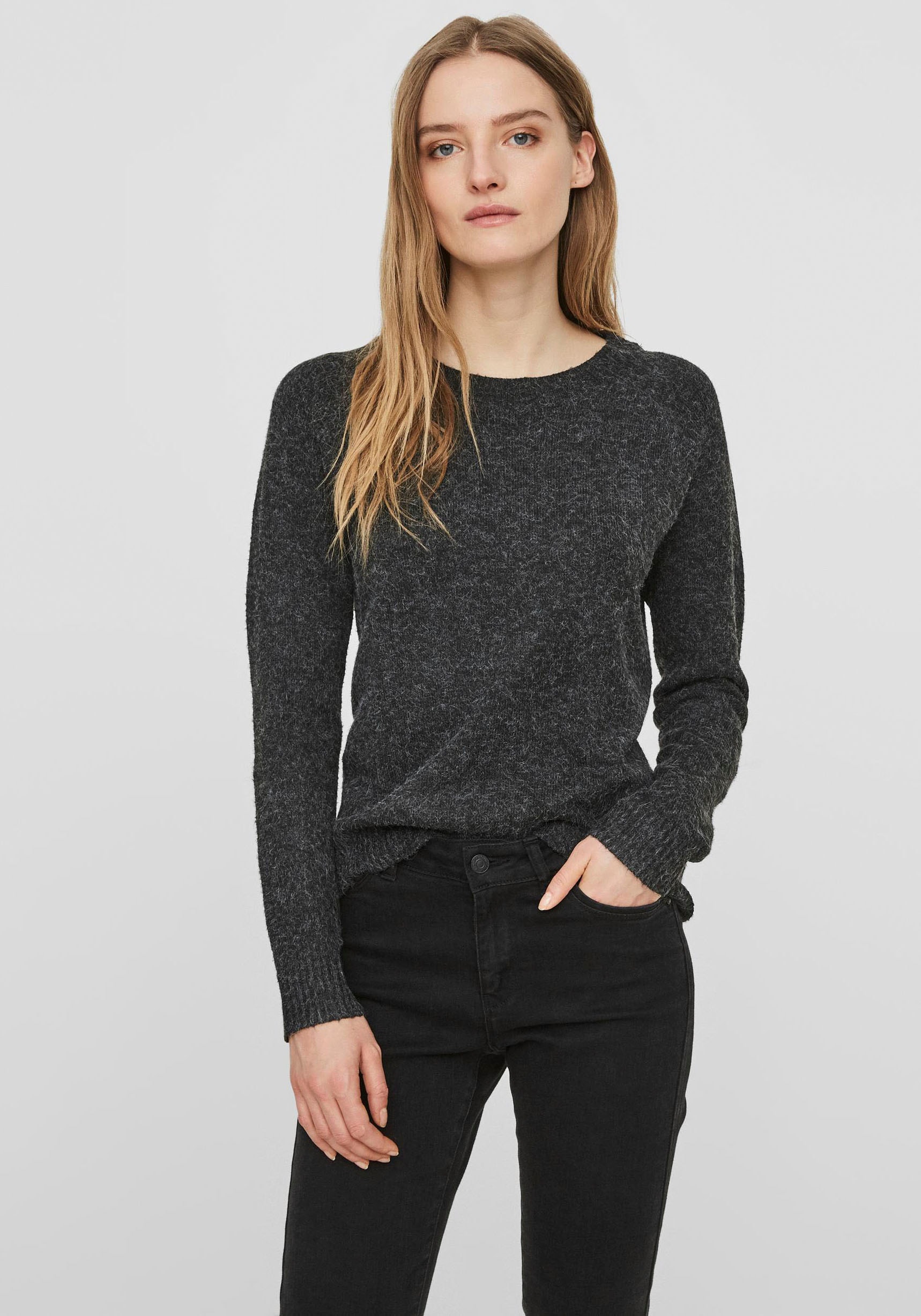 Vero Moda Rundhalspullover »VMDOFFY«, in melierter Optik