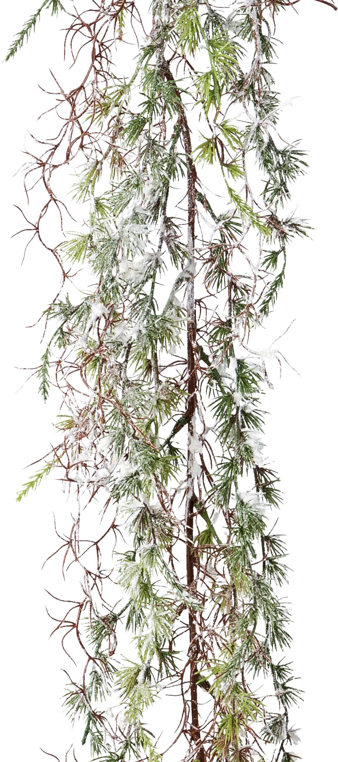 Creativ green Winterliche Kunstpflanze »Weihnachtsdeko, Weihnachtsgirlande«, Girlande mit künstlichem Schnee bedeckt, 180 cm