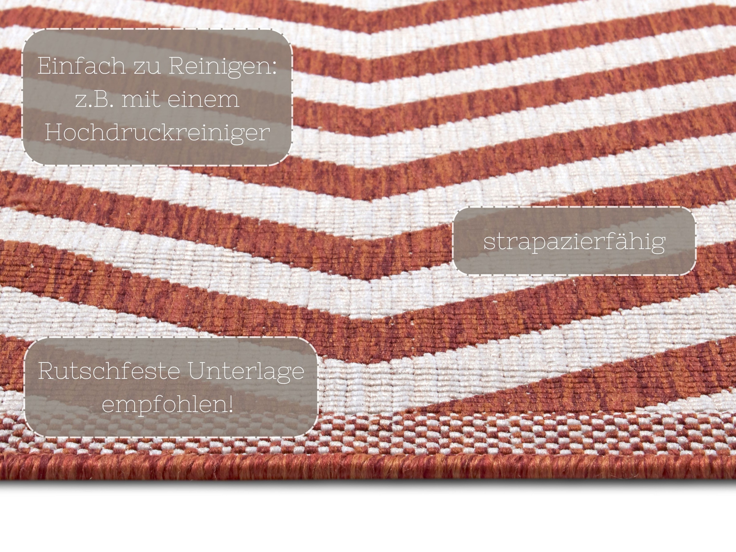 NORTHRUGS Teppich »Palma Wendeteppich«, rechteckig, 5 mm Höhe, In-& Outdoor, Wetterfest, Balkon, Läufer, Wohnzimmer, Wasserfest