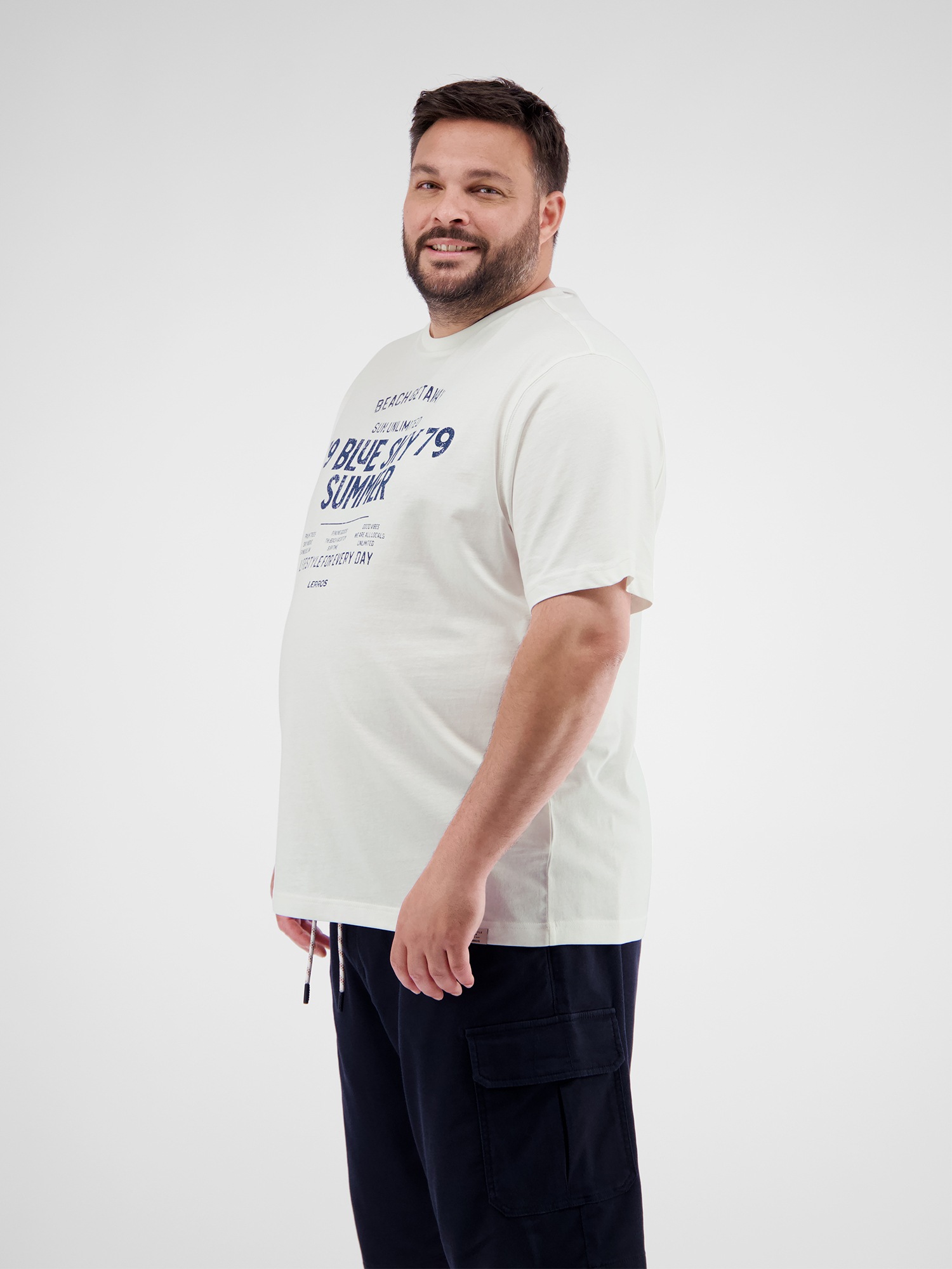 LERROS T-Shirt »LERROS T-Shirt mit Brustprint in Großen Größen«