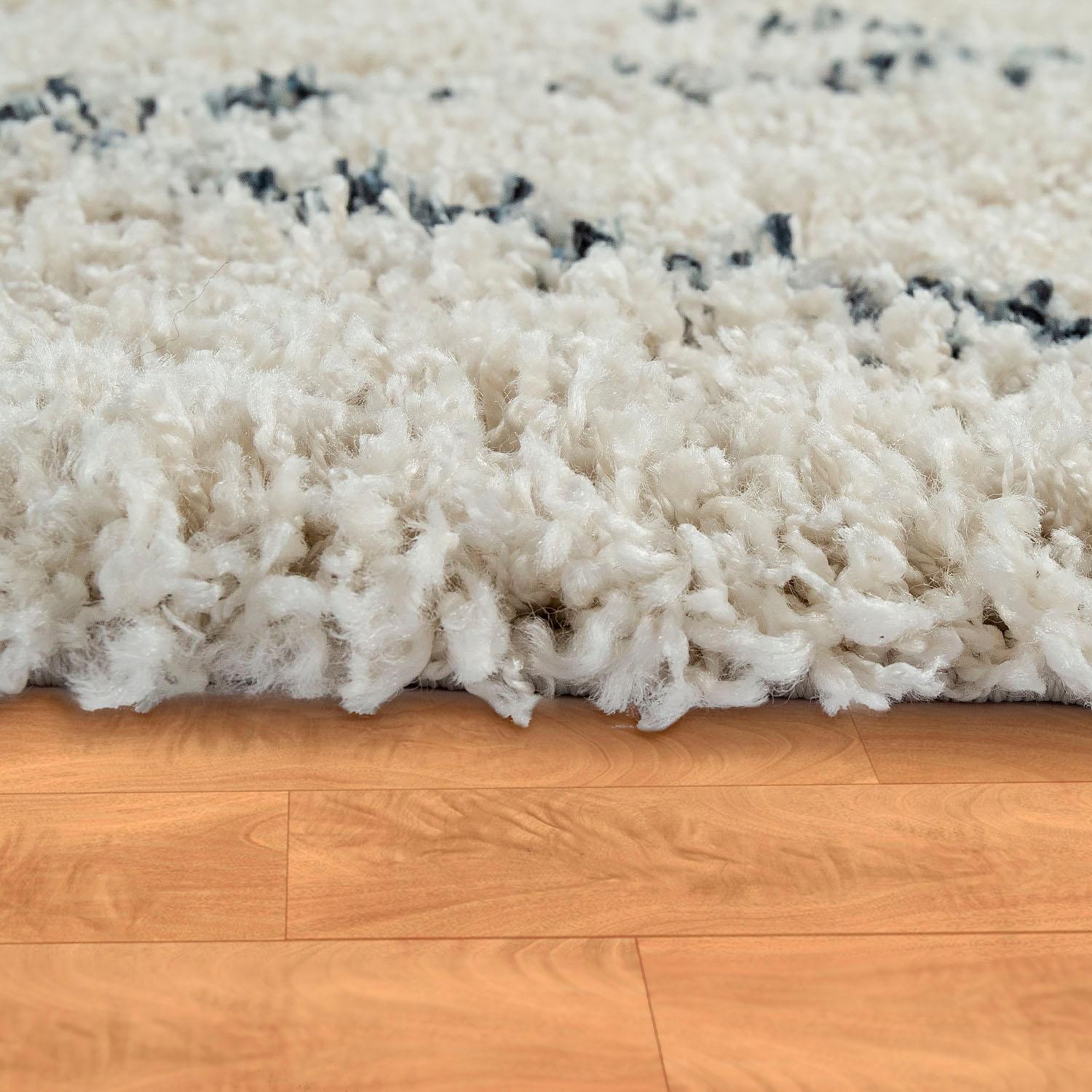 Paco Home Hochflor-Teppich »Nador 755«, rechteckig, 54 mm Höhe, weicher Shaggy mit Rauten Design und Fransen