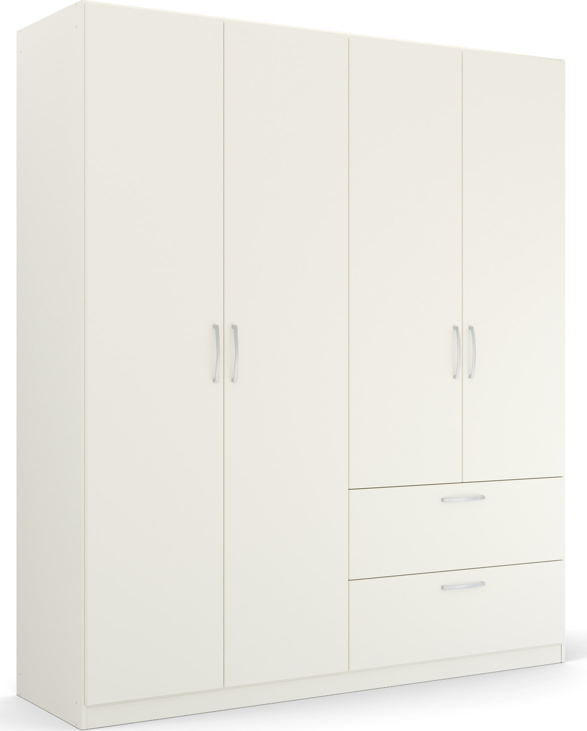rauch Drehtürenschrank »Kleiderschrank Schrank Garderobe Ankleide PURE BY QUADRA SPIN« Breiten: 181/226/271 cm, Höhe 210 cm,  in puristischem Design mit Griffen in Alufarben MADE IN GERMANY