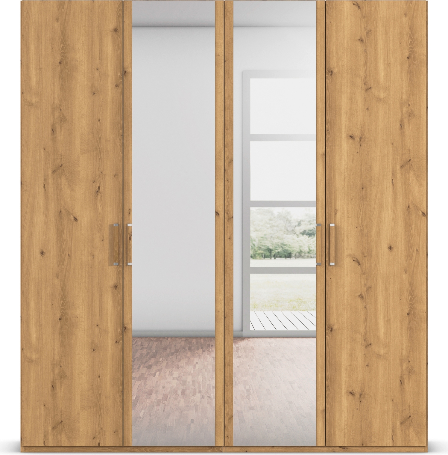 rauch Drehtürenschrank »Kleiderschrank Schrank Garderobe Schlafzimmerschrank EVELYN«, (in 2 Höhen 197 oder 210 cm erhältlich), in elegantem Stil, viel Stauraum 3 Breiten und 2 Höhen MADE IN GERMANY
