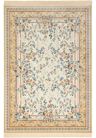NOURISTAN Teppich »Antik Flowers«, rechteckig, 5 mm Höhe, Teppich mit Fransen, Seiden... kaufen