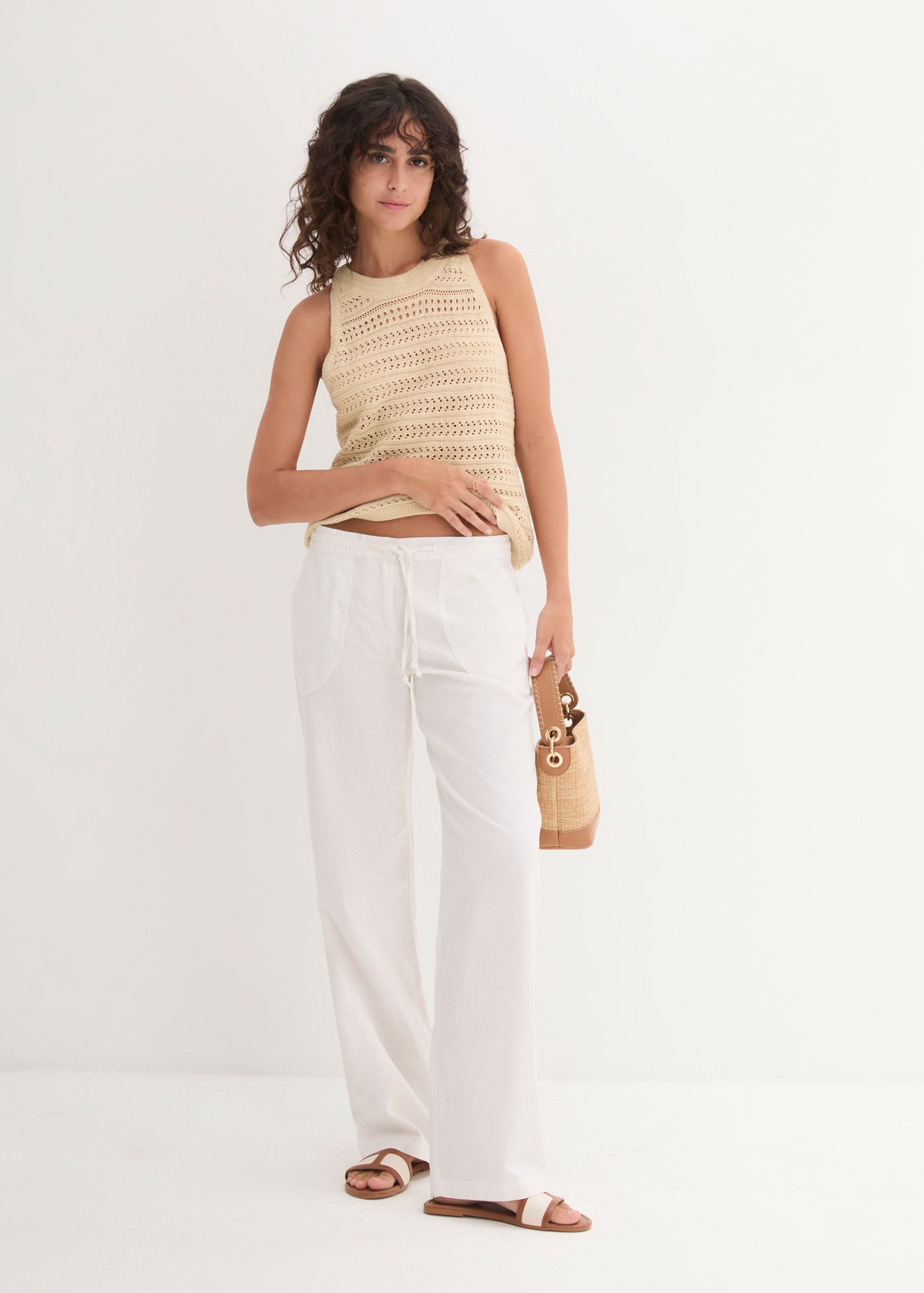 bonprix Leinenhose  Weite Hose mit Leinen