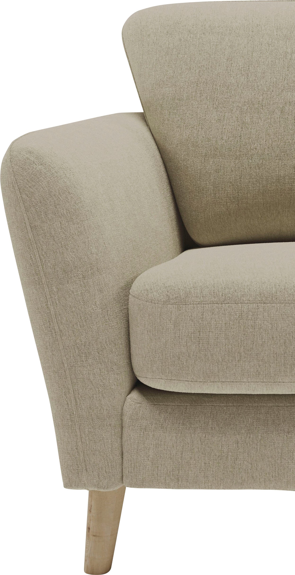 Home affaire Ecksofa »MARSEILLE 278/278 cm, L-Form,«, gleichschenklig, aus Eiche-Massivholz Beinen, verschiedene Bezüge