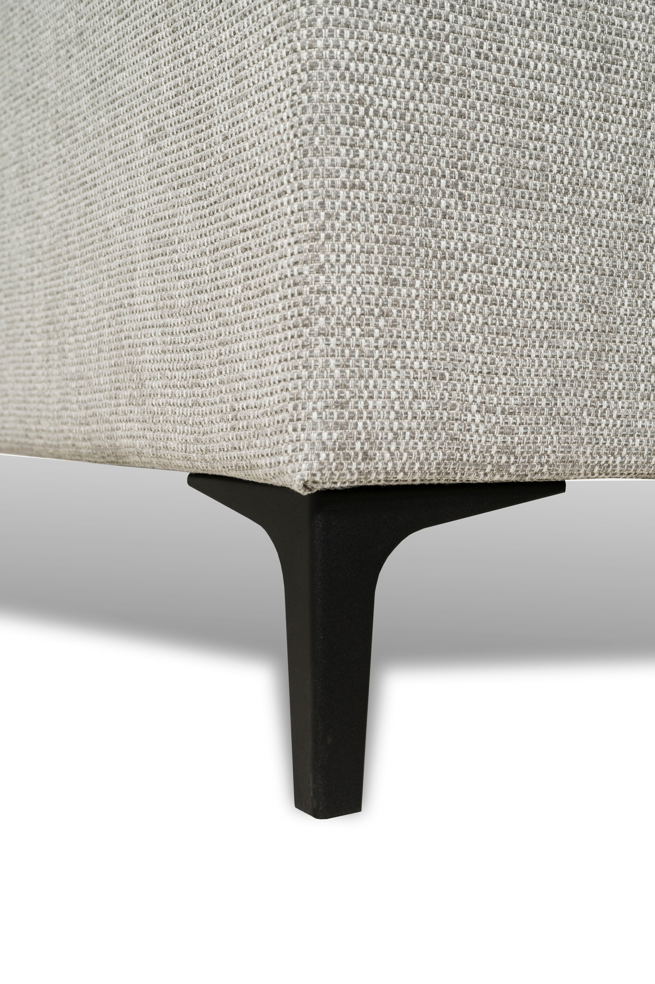 Places of Style Wohnlandschaft »XXL Sofa Oland, Struktur, Flachgewebe, Luxus-Microfaser, Boucle«, U-Form, 342 cm, Wellenunterfederung, Skandi-Design, Metallfüße