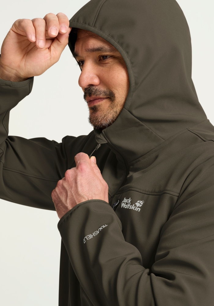 Jack Wolfskin Outdoorjacke »WILD WINDS HOODED JKT M« für Wandern und andere Aktivitäten im Freien